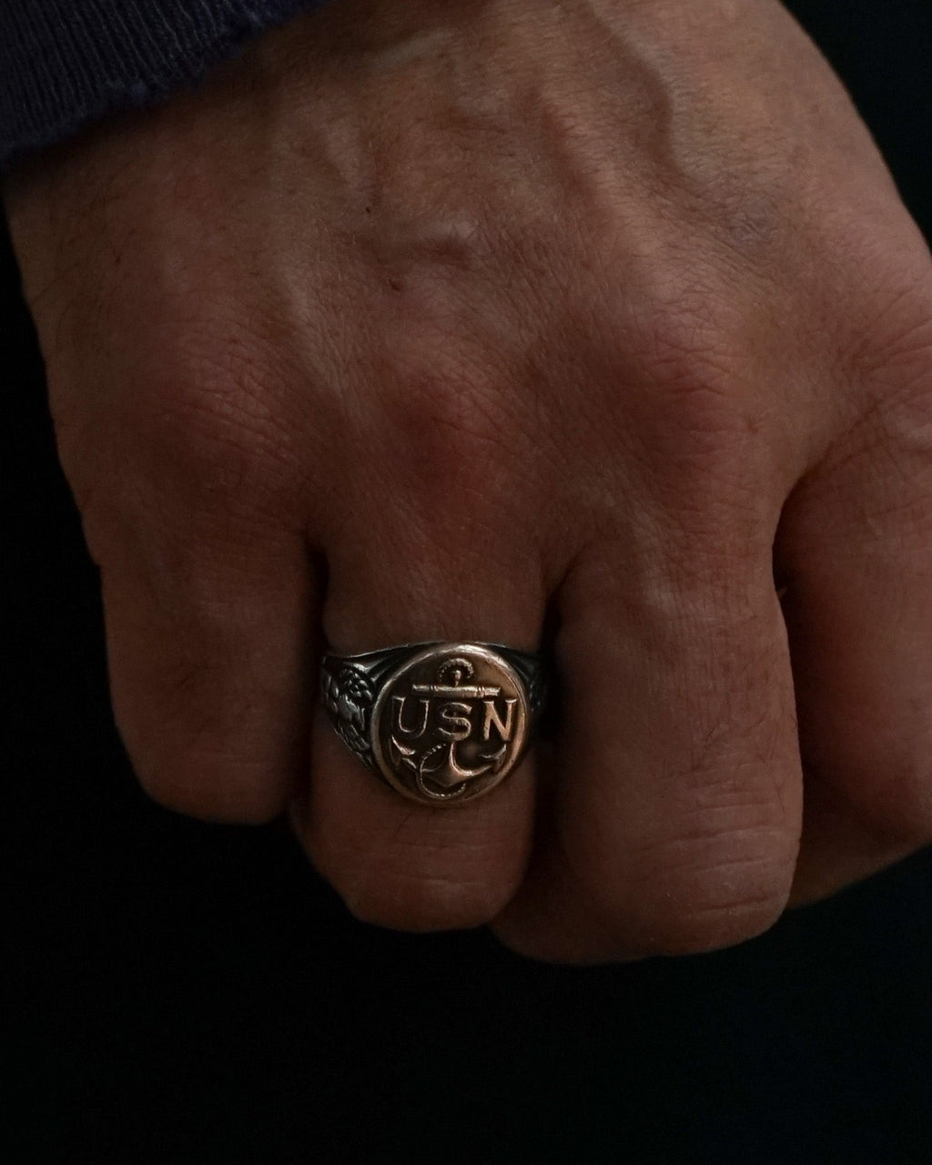 Silver US Navy Ring / Size: 9