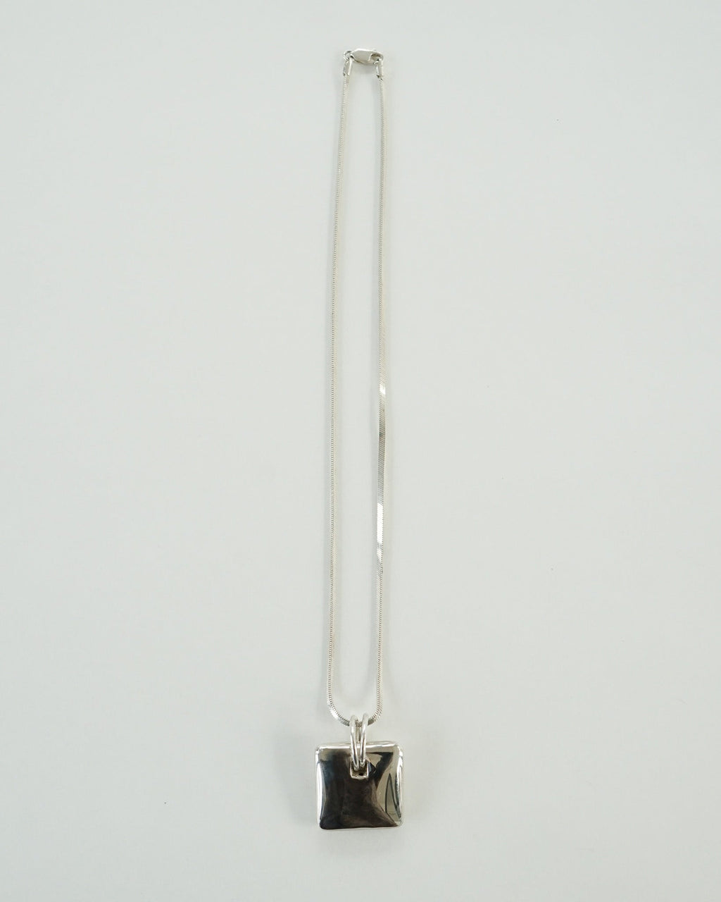 Silver Chain Necklace w/ Square Charm