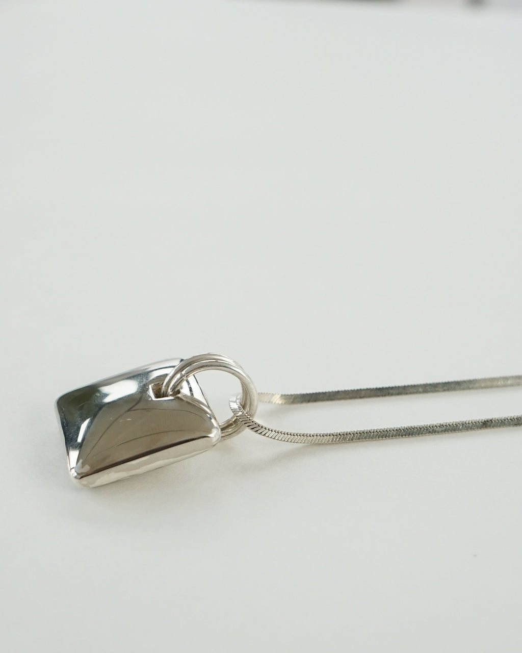 Silver Chain Necklace w/ Square Charm