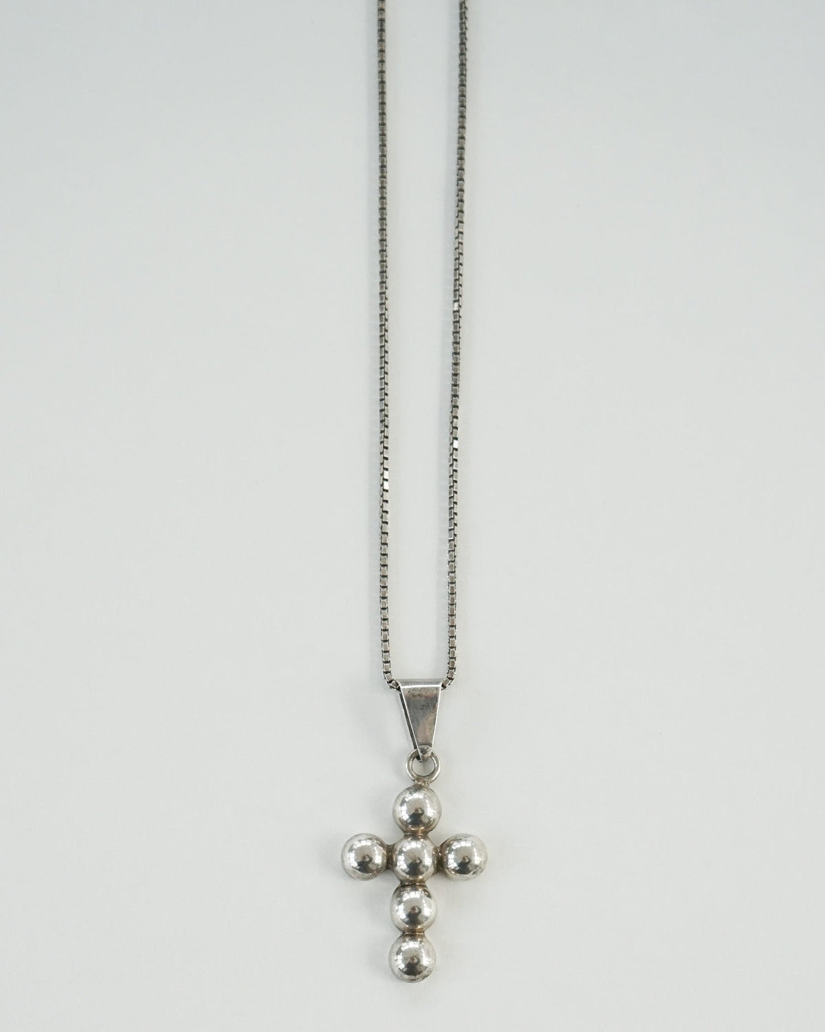 Silver Chain Necklace w/ Cross Charm