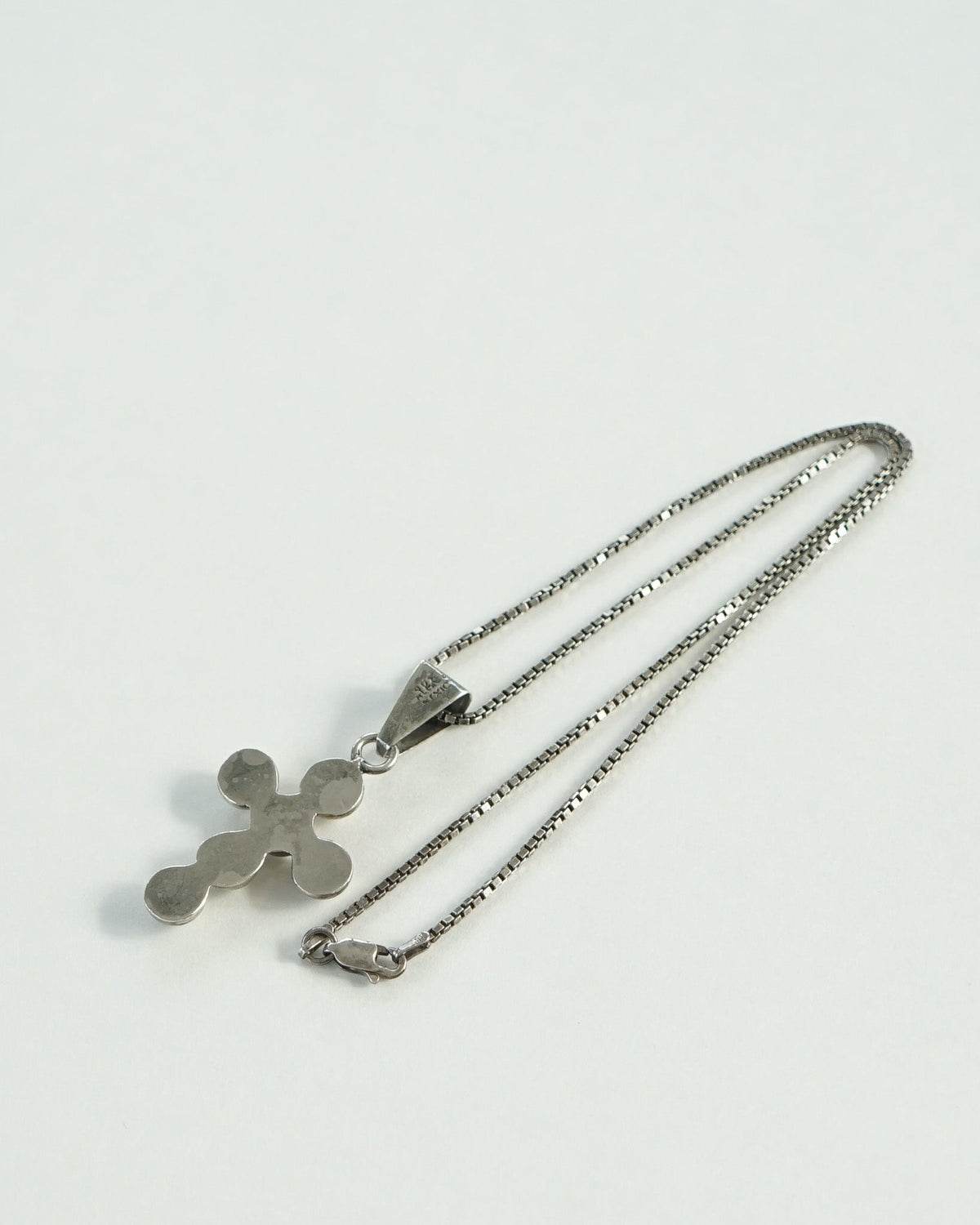 Silver Chain Necklace w/ Cross Charm