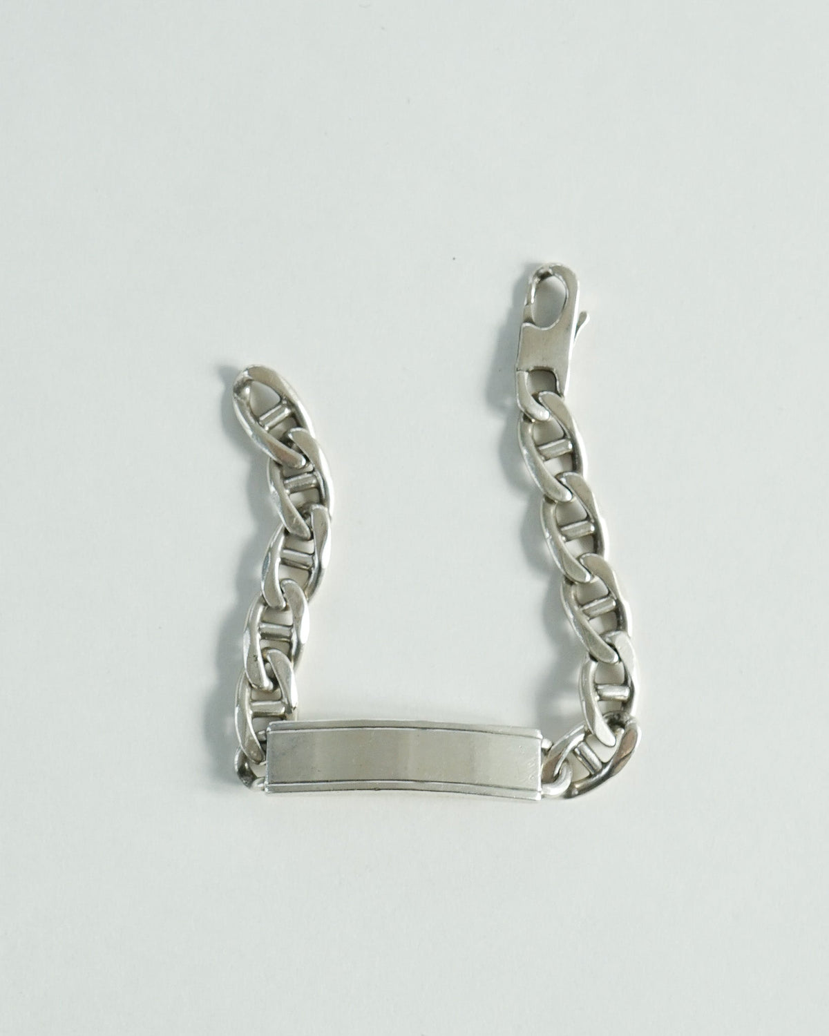 Silver ID Anchor Chain Bracelet