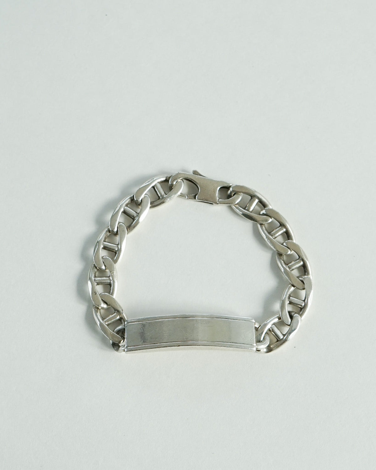 Silver ID Anchor Chain Bracelet