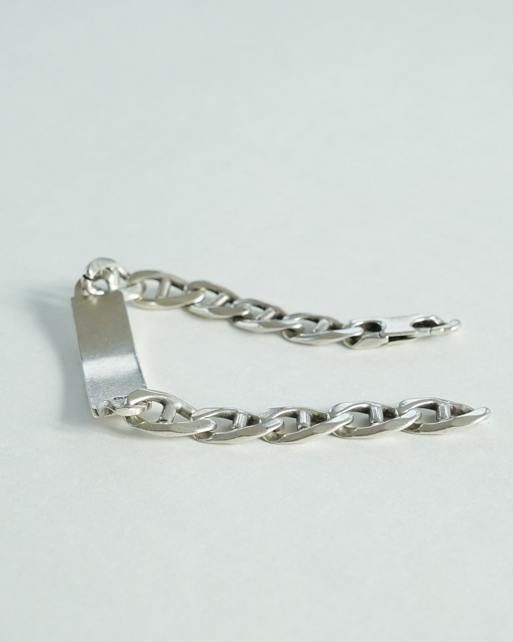 Silver ID Anchor Chain Bracelet