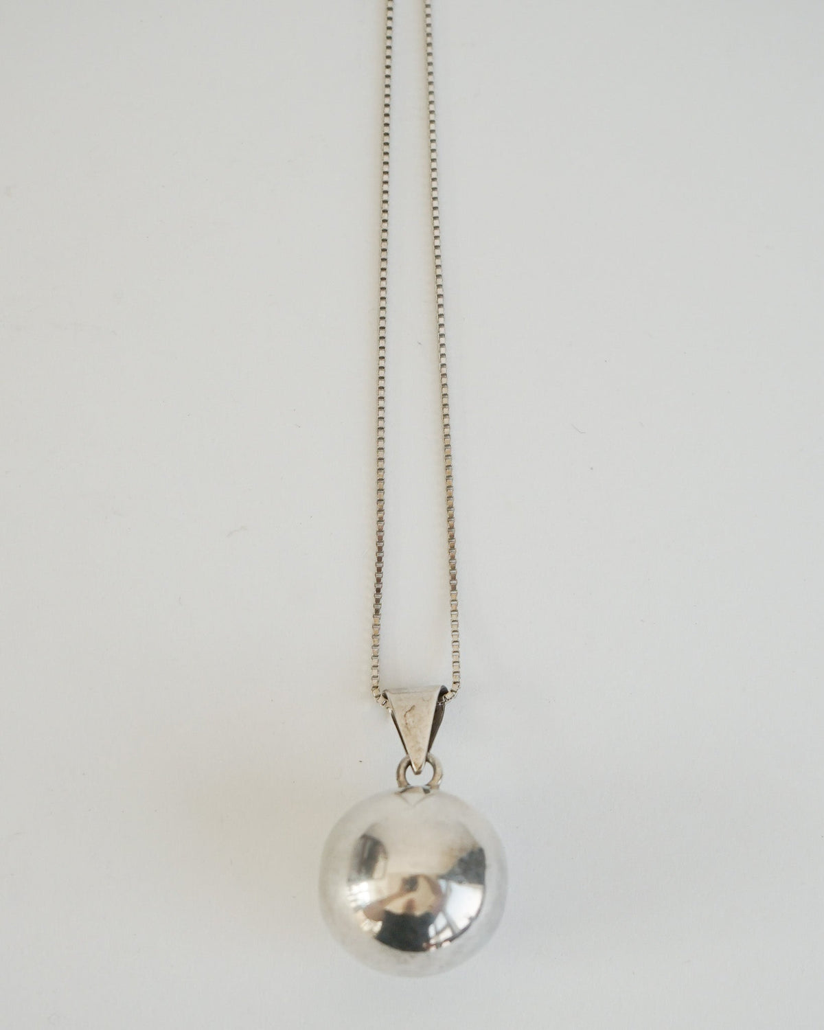 Silver Chain Necklace w/ Chime Ball Charm