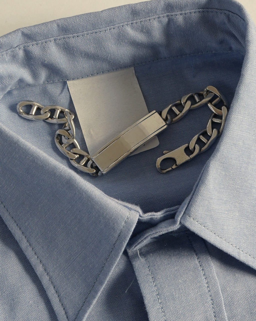 Silver ID Anchor Chain Bracelet