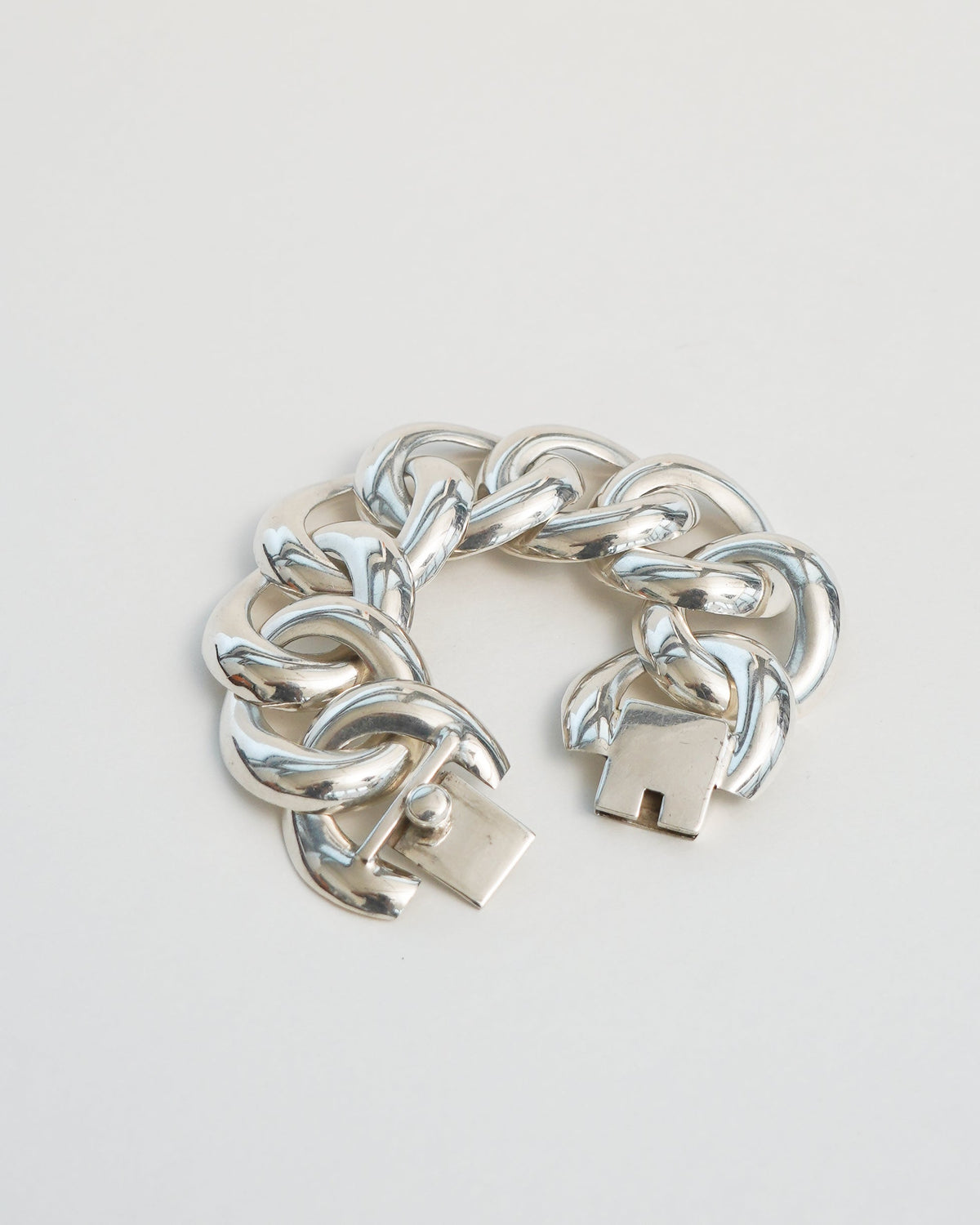 Silver Wide Chain Bracelet