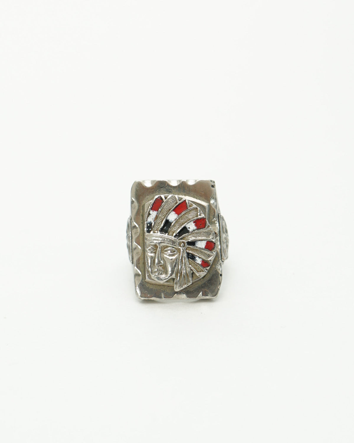 Silver Native American Chief Ring / Size: 10.5