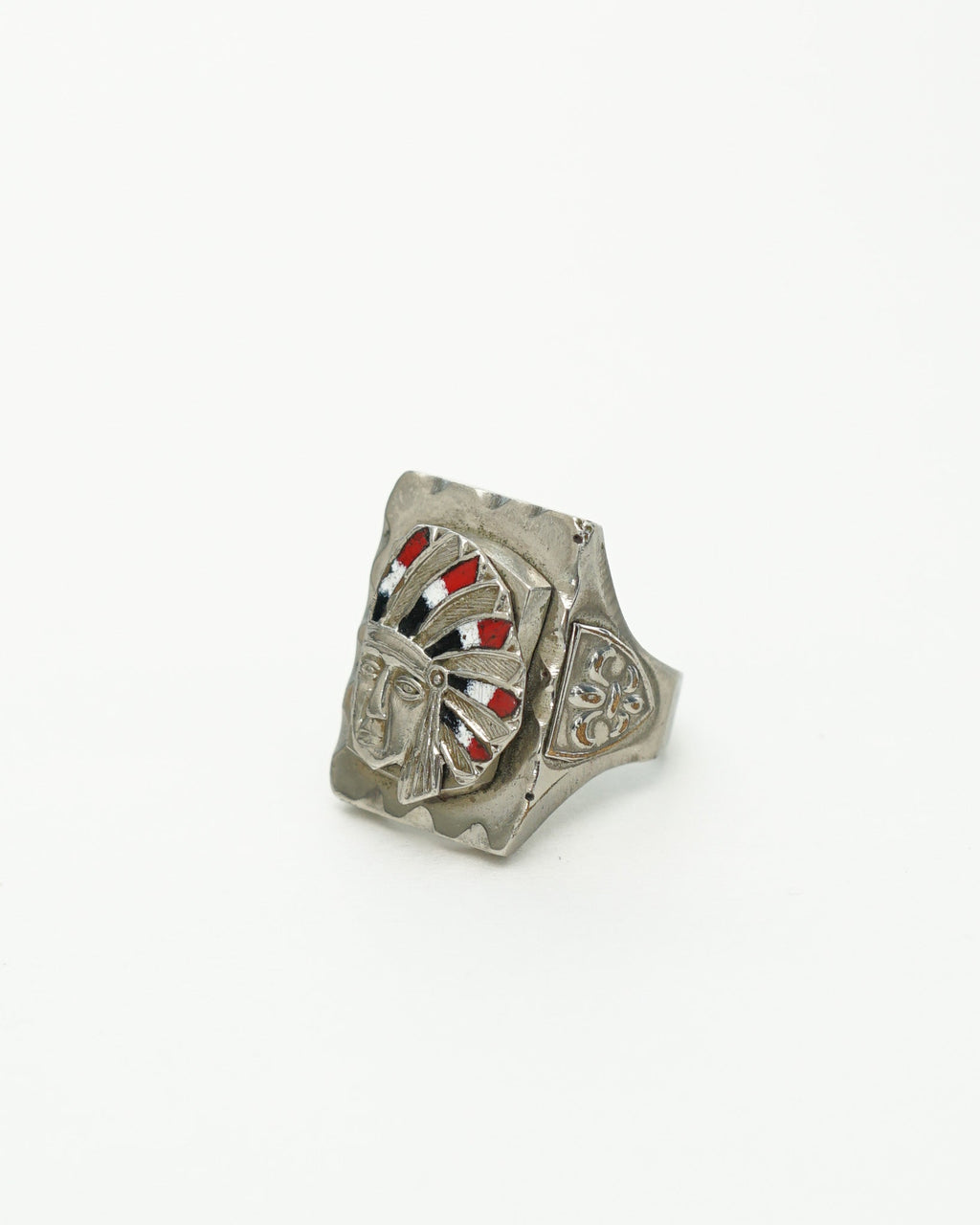Silver Native American Chief Ring / Size: 10.5