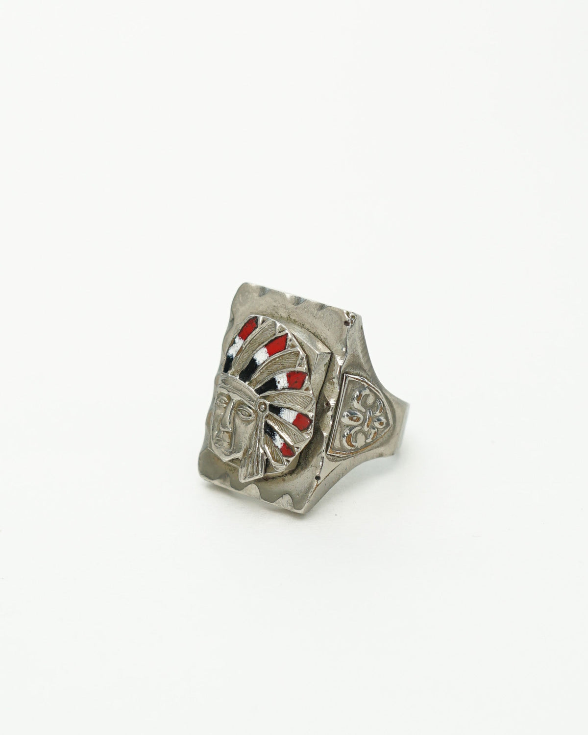 Silver Native American Chief Ring / Size: 10.5
