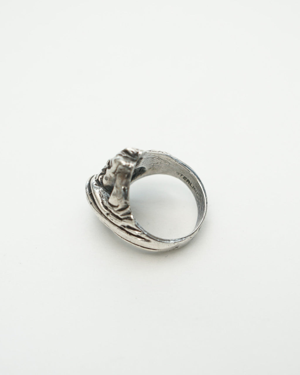 Silver Turbaned Man Face Ring / Size: 11