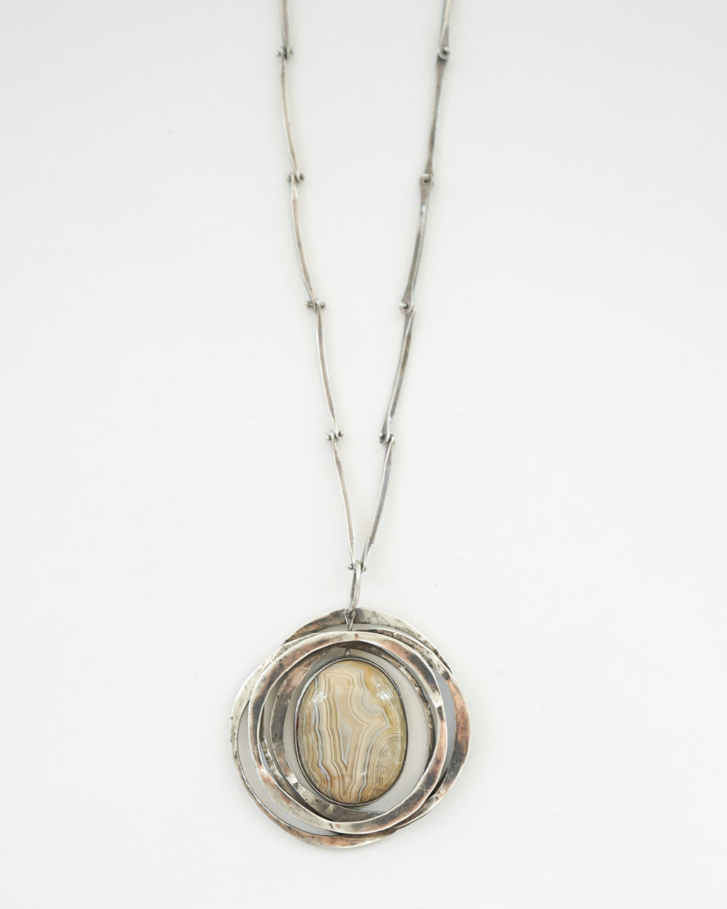 Silver Necklace w/ Natural Stone