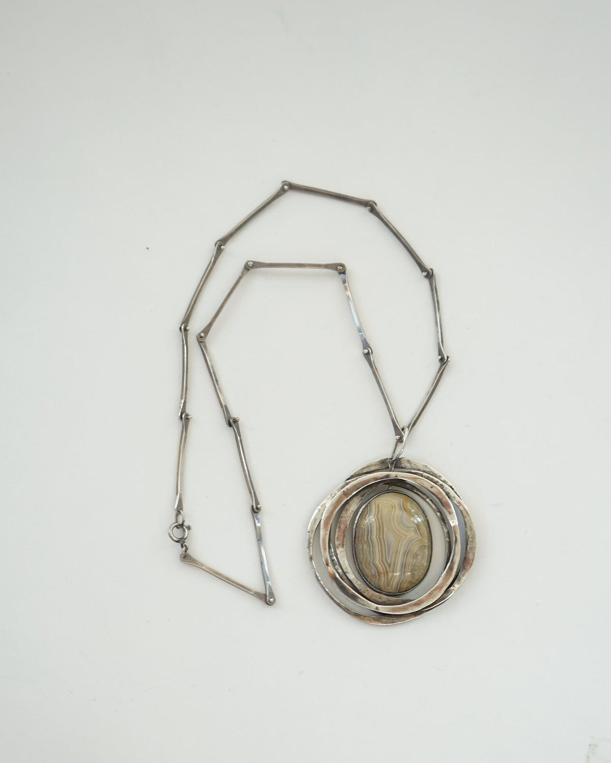 Silver Necklace w/ Natural Stone