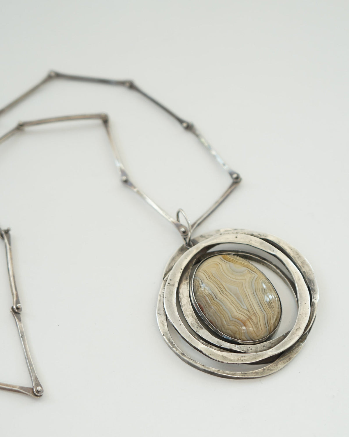 Silver Necklace w/ Natural Stone