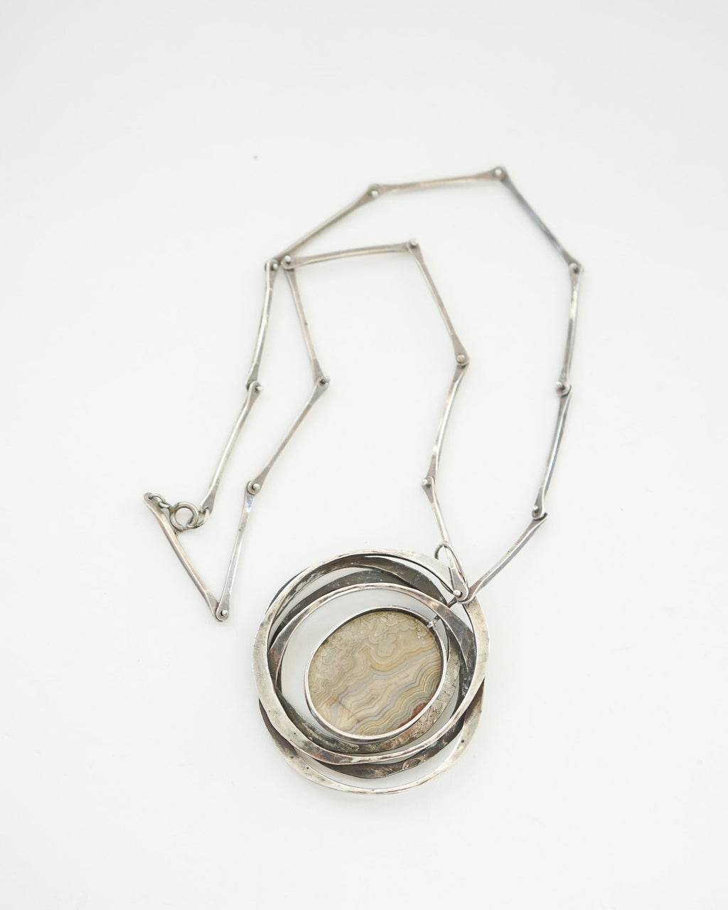Silver Necklace w/ Natural Stone