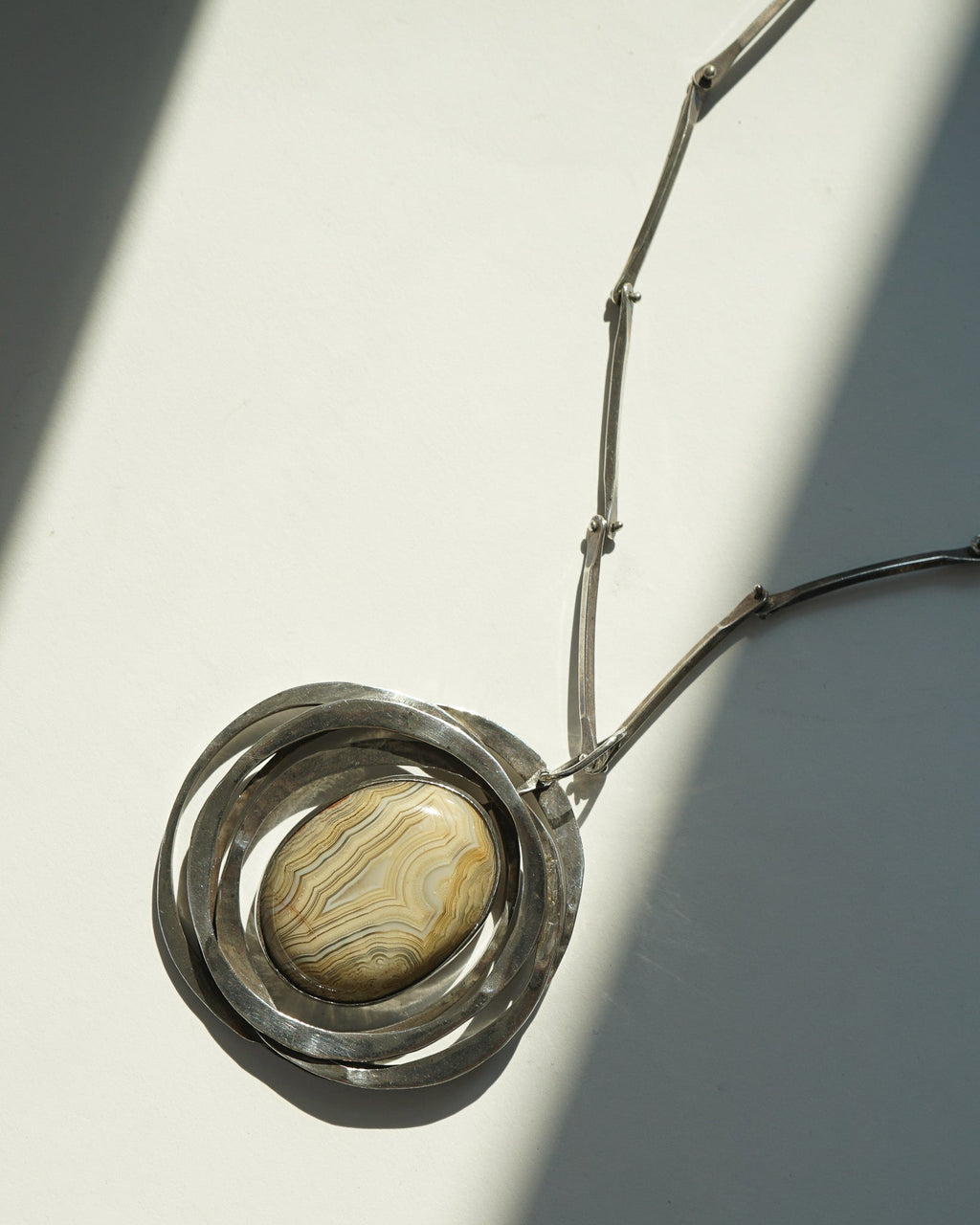 Silver Necklace w/ Natural Stone