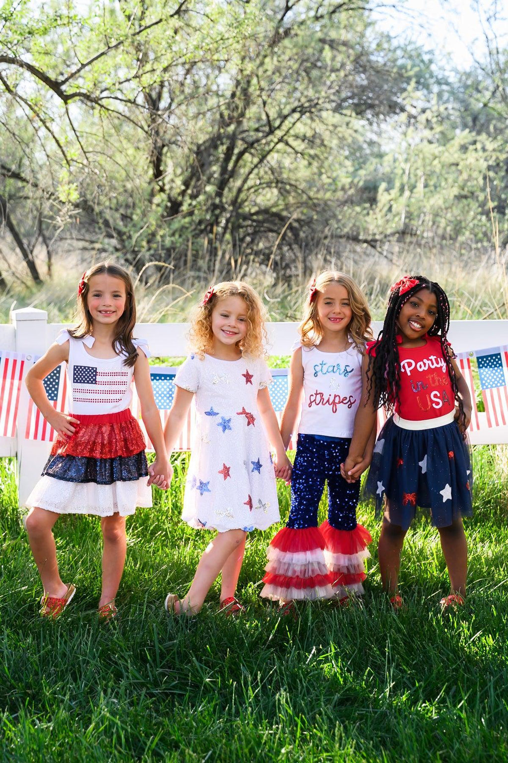 American Flag Sequin Skirt Set