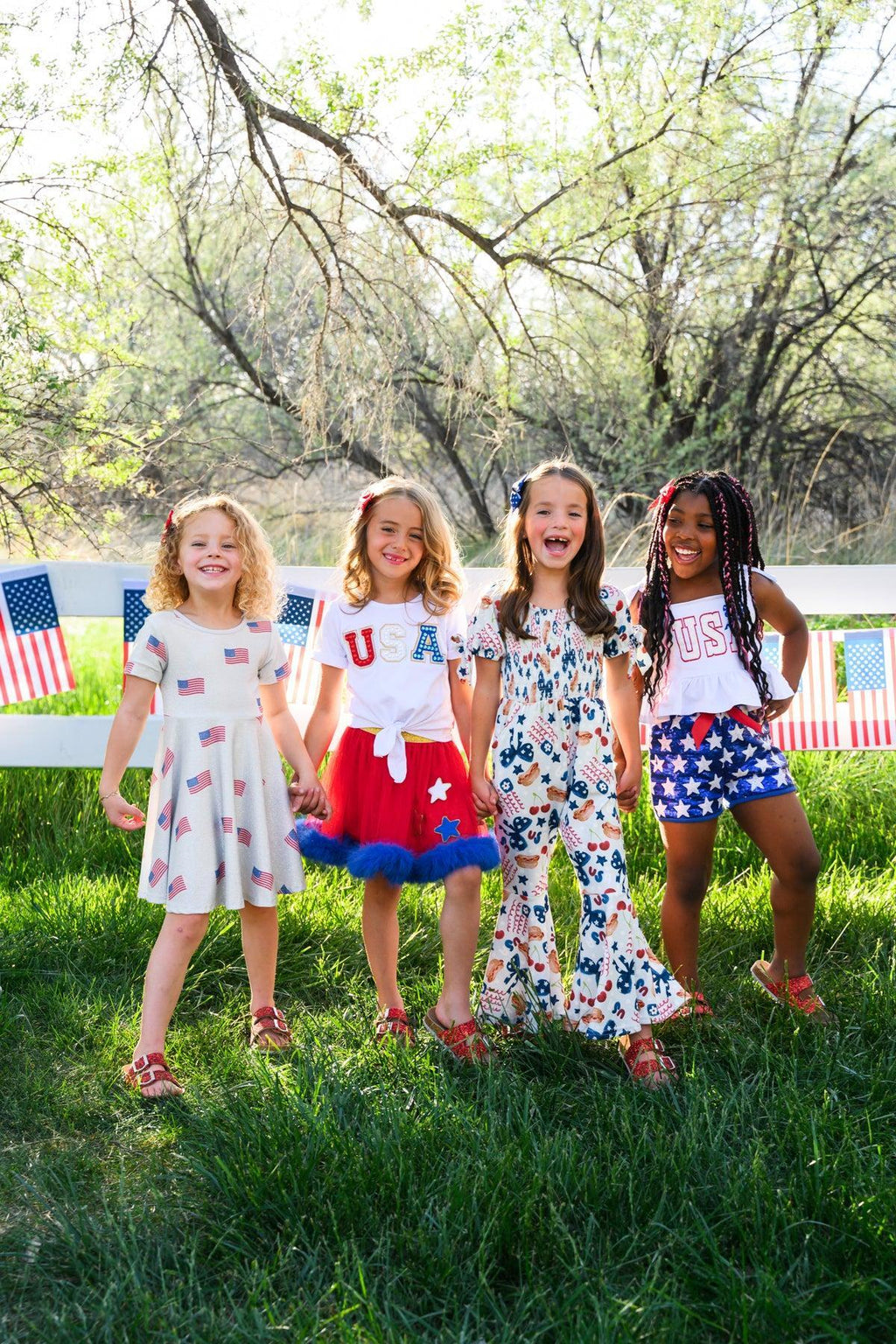 "USA" Tank Sequin Short Set