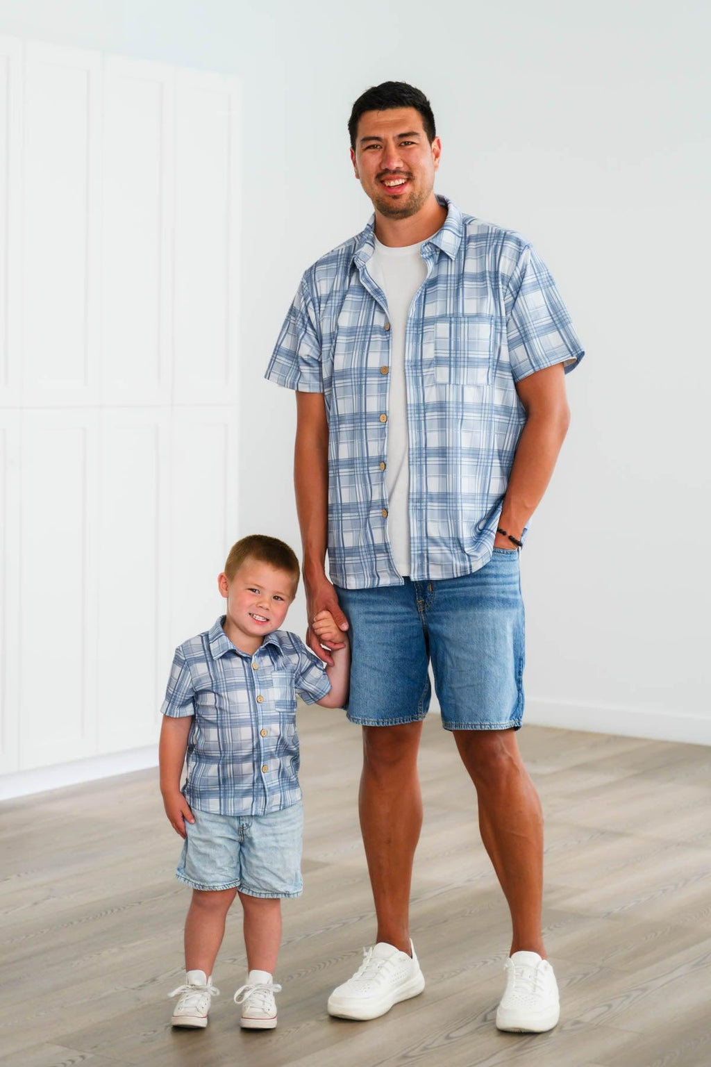 Blue Plaid Family Set