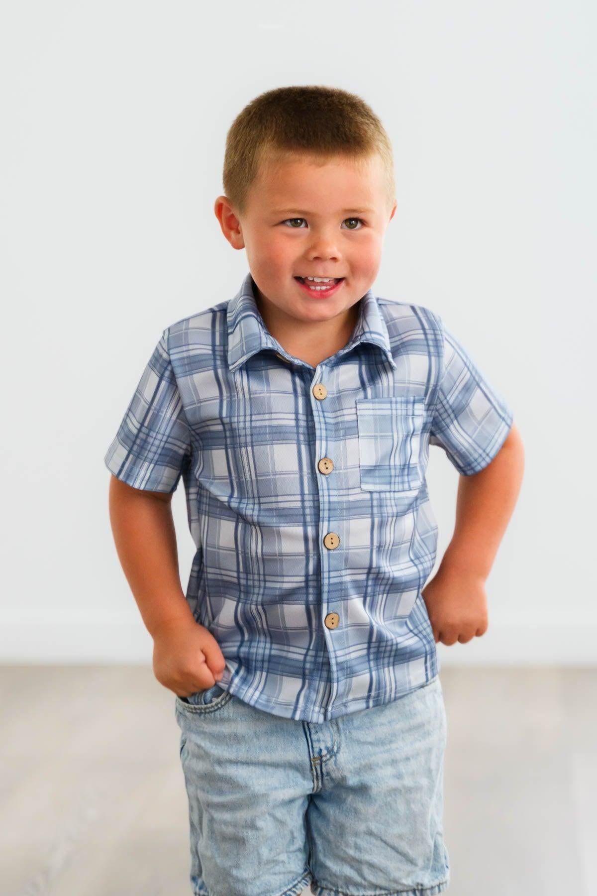 Blue Plaid Family Set