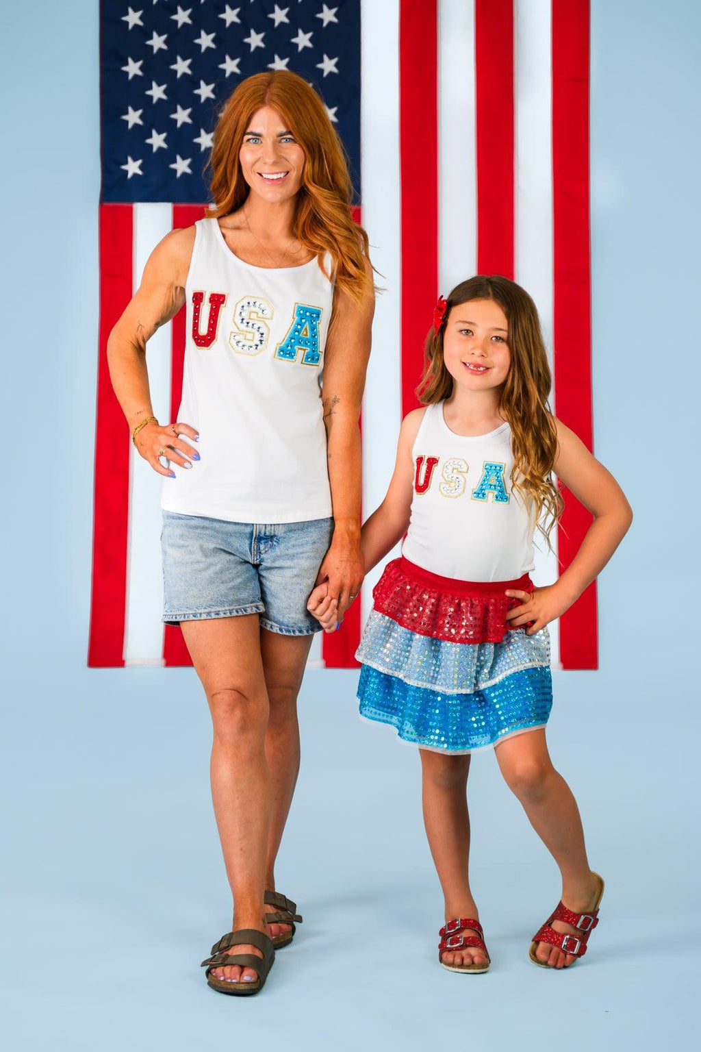 Mom & Me - "USA" Top & Skirt Set