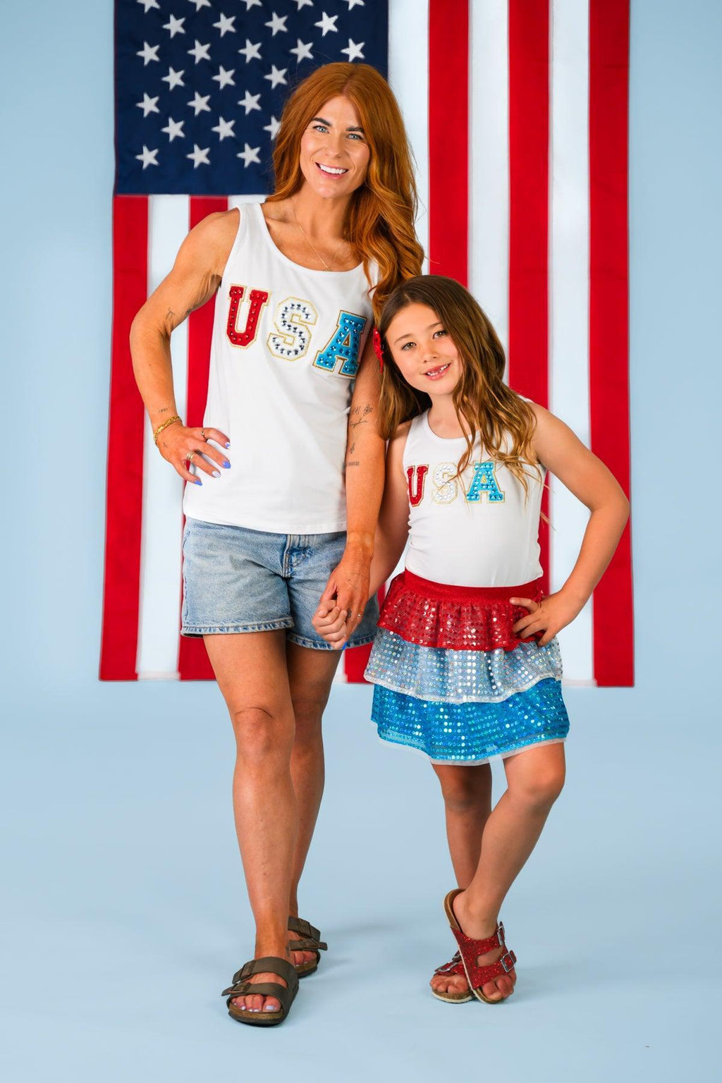 Mom & Me - "USA" Top & Skirt Set