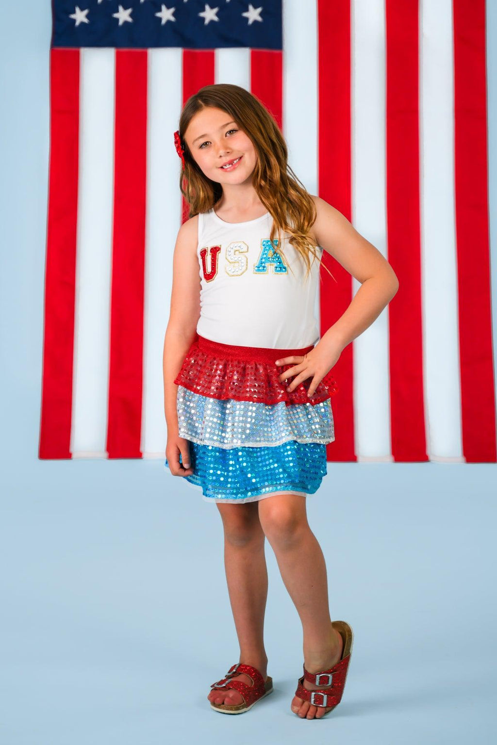 Mom & Me - "USA" Top & Skirt Set