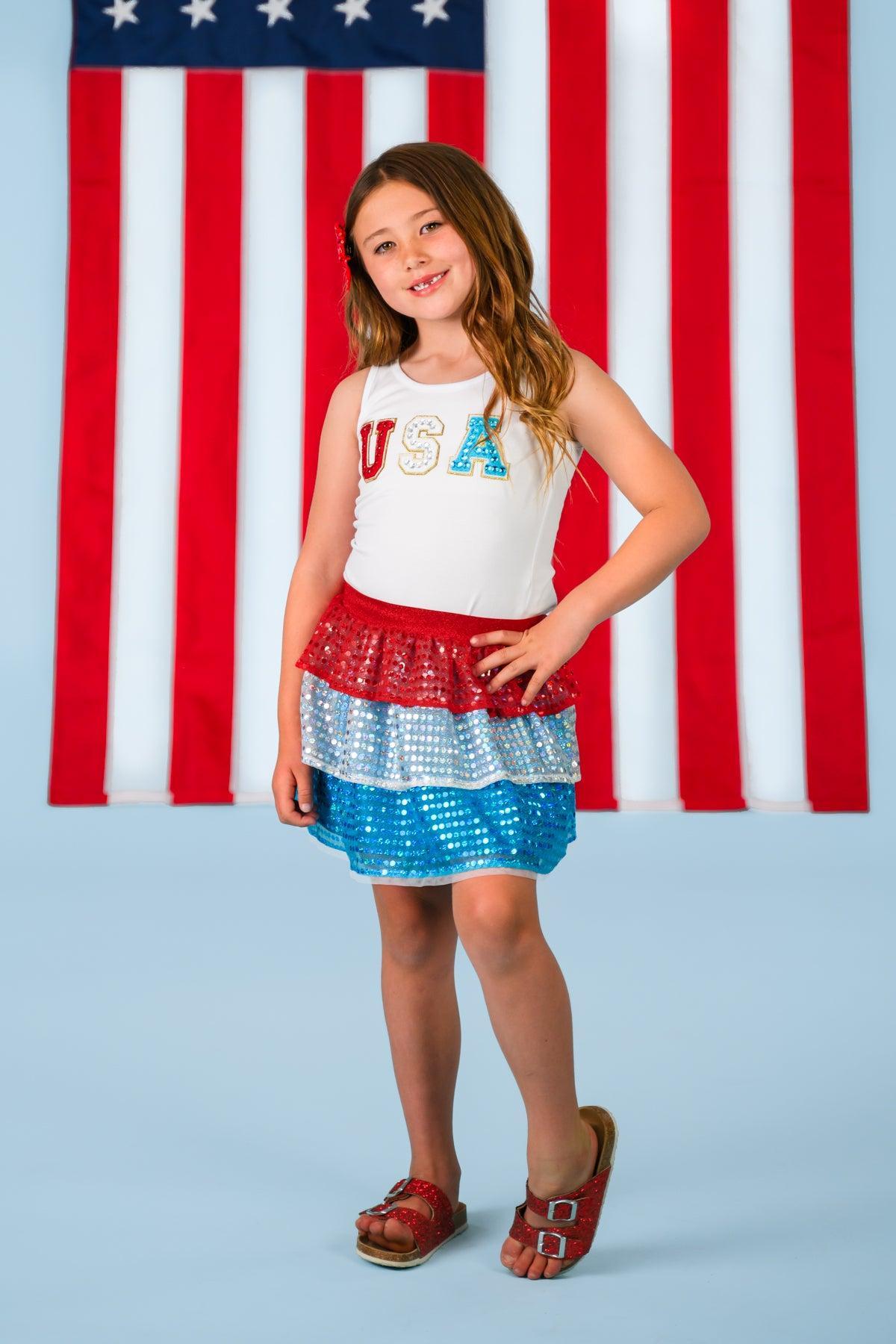 Mom & Me - "USA" Top & Skirt Set