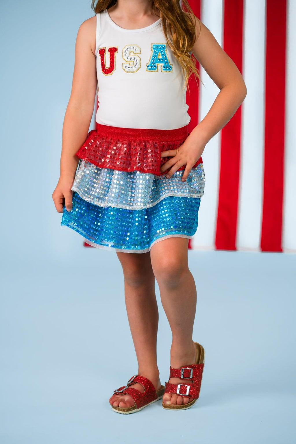 Mom & Me - "USA" Top & Skirt Set