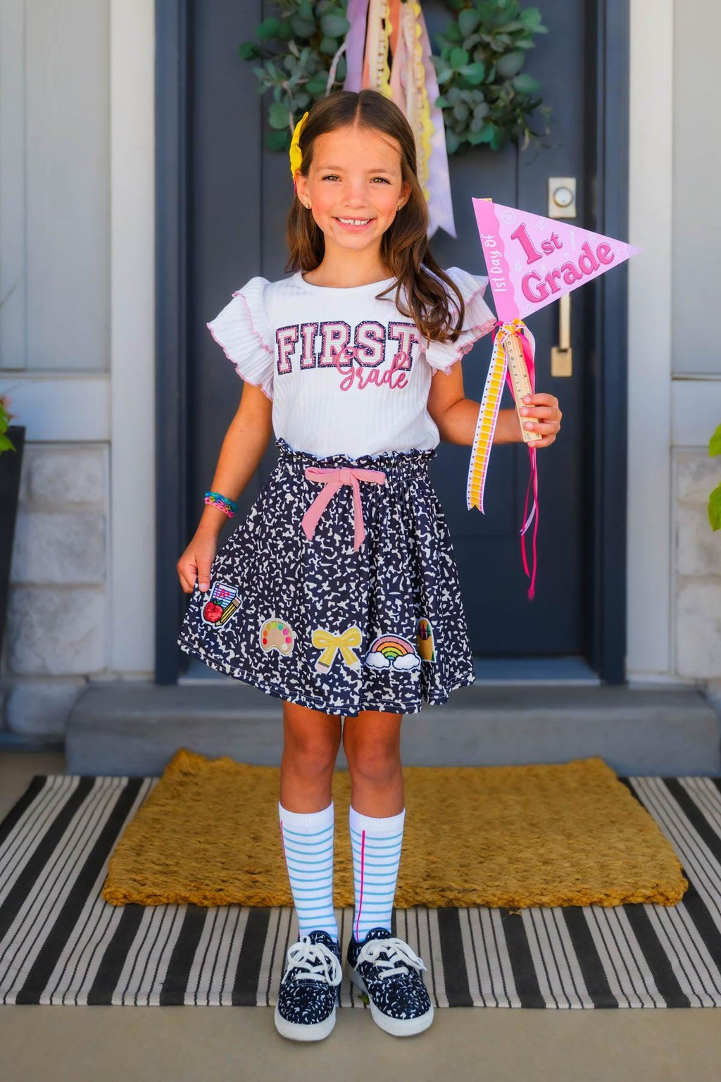 "Pre-K - Sixth Grade" Notebook Skirt Set
