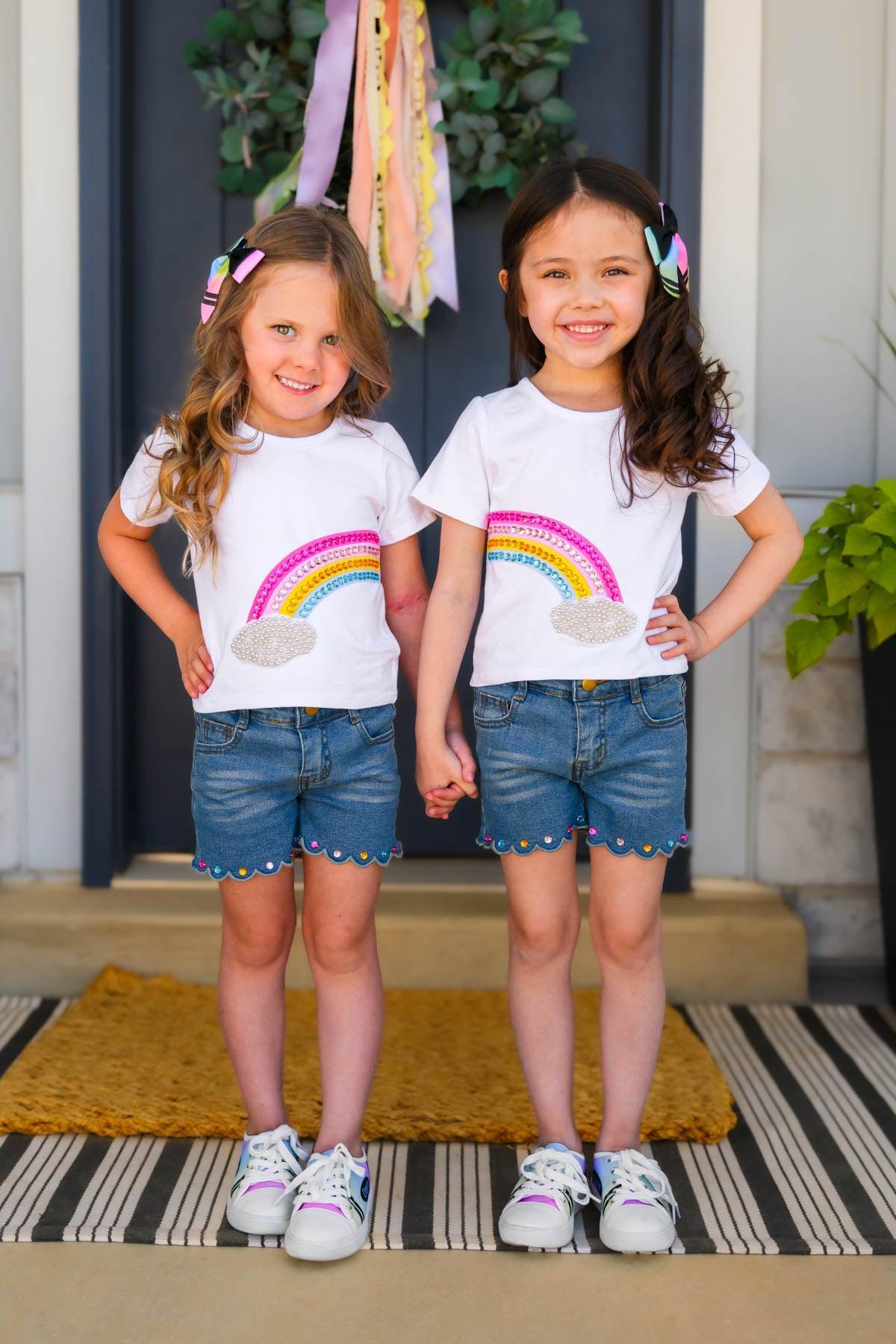 Gemstone Rainbow Denim Short Set
