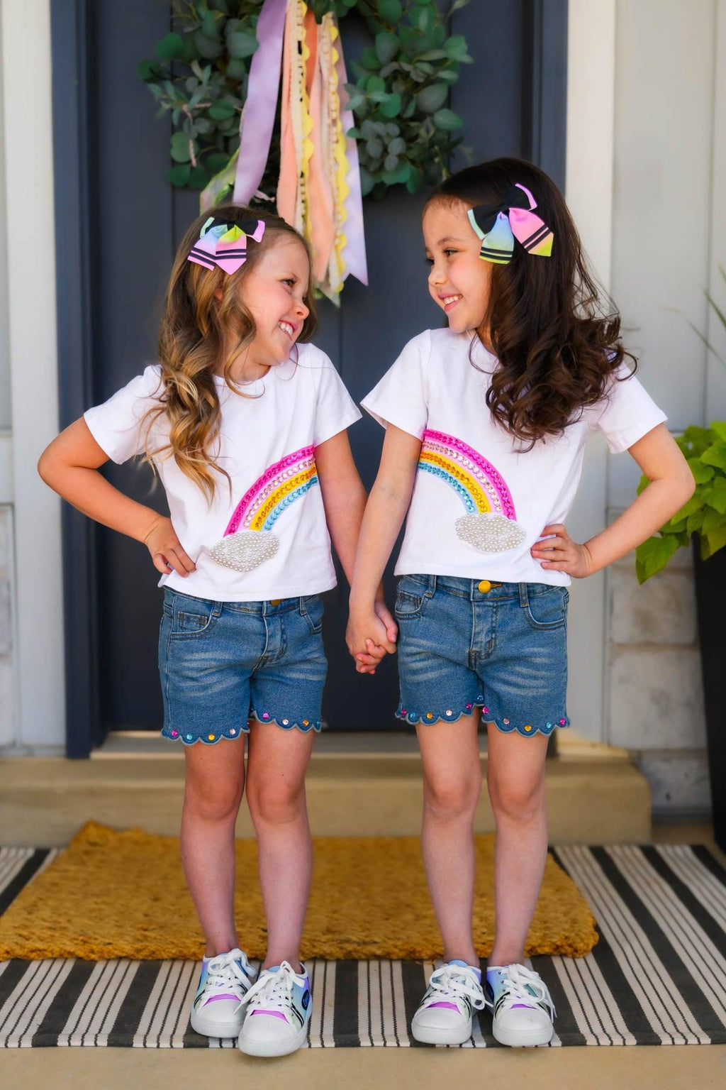 Gemstone Rainbow Denim Short Set