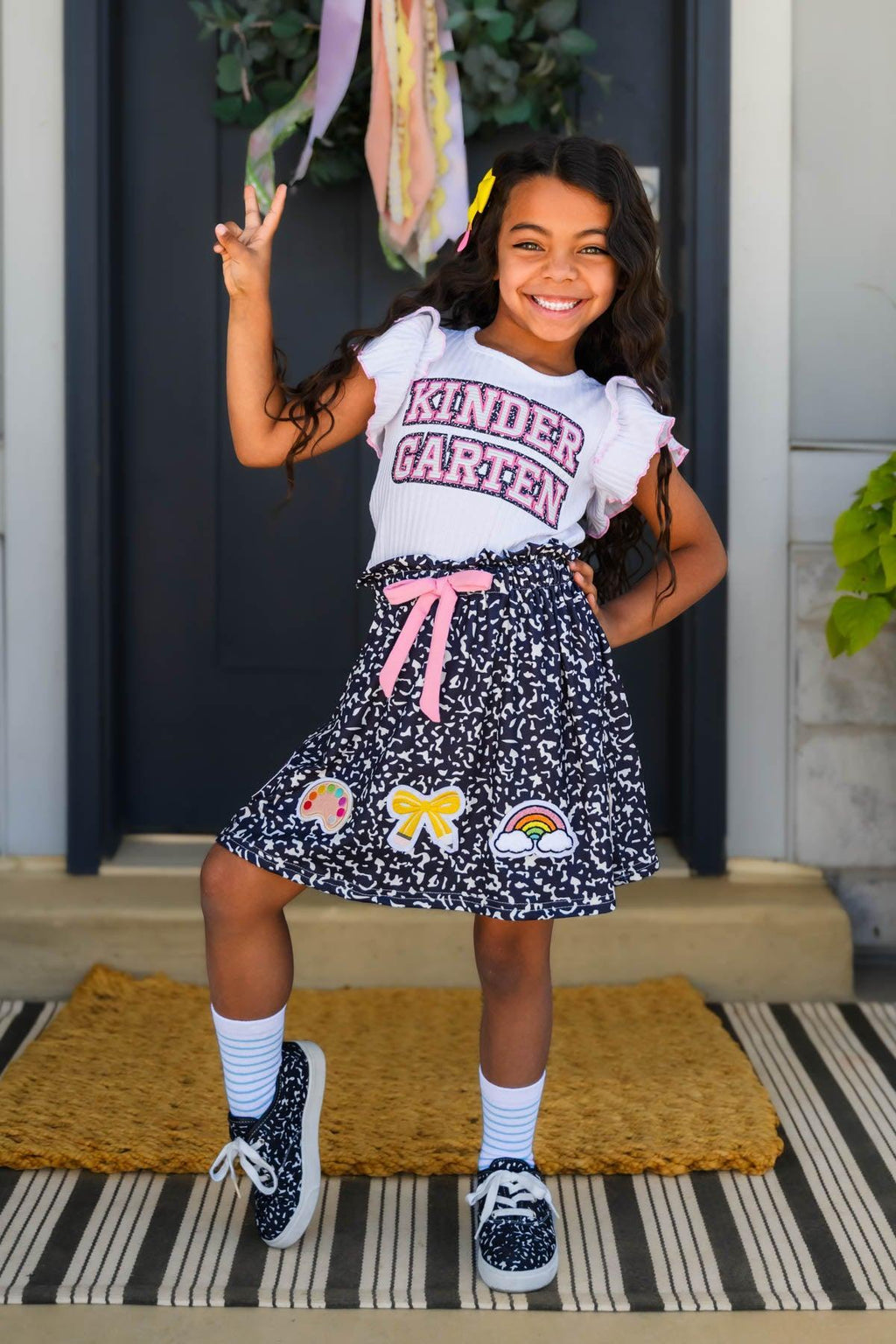 "Pre-K - Sixth Grade" Notebook Skirt Set