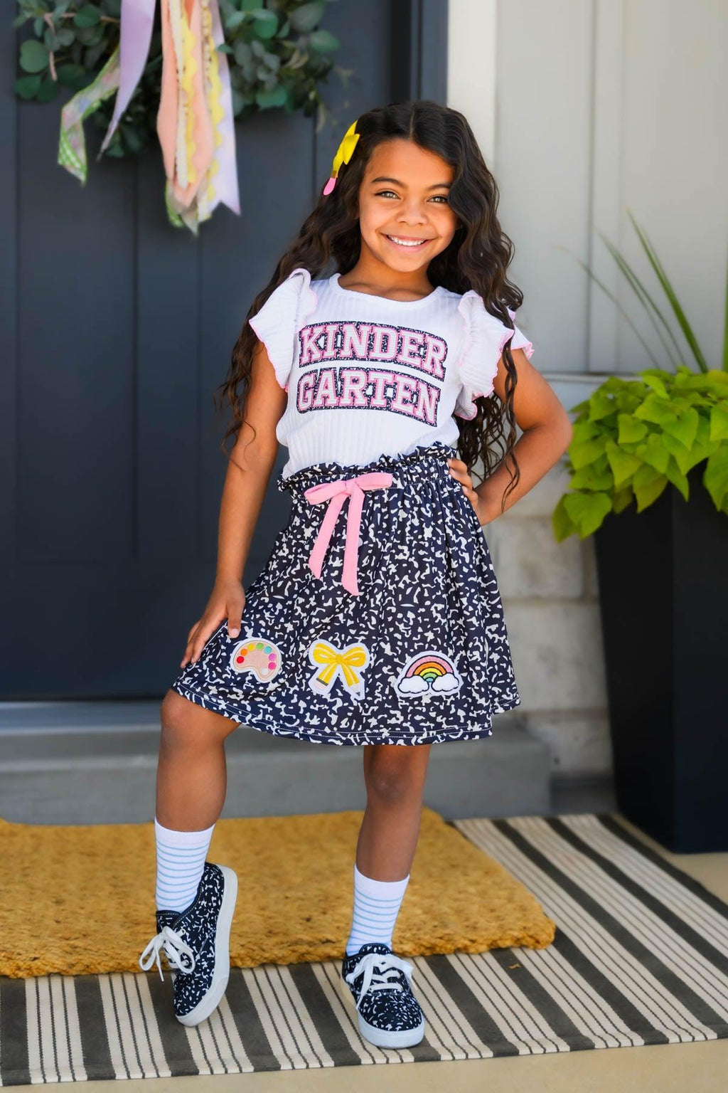 "Pre-K - Sixth Grade" Notebook Skirt Set