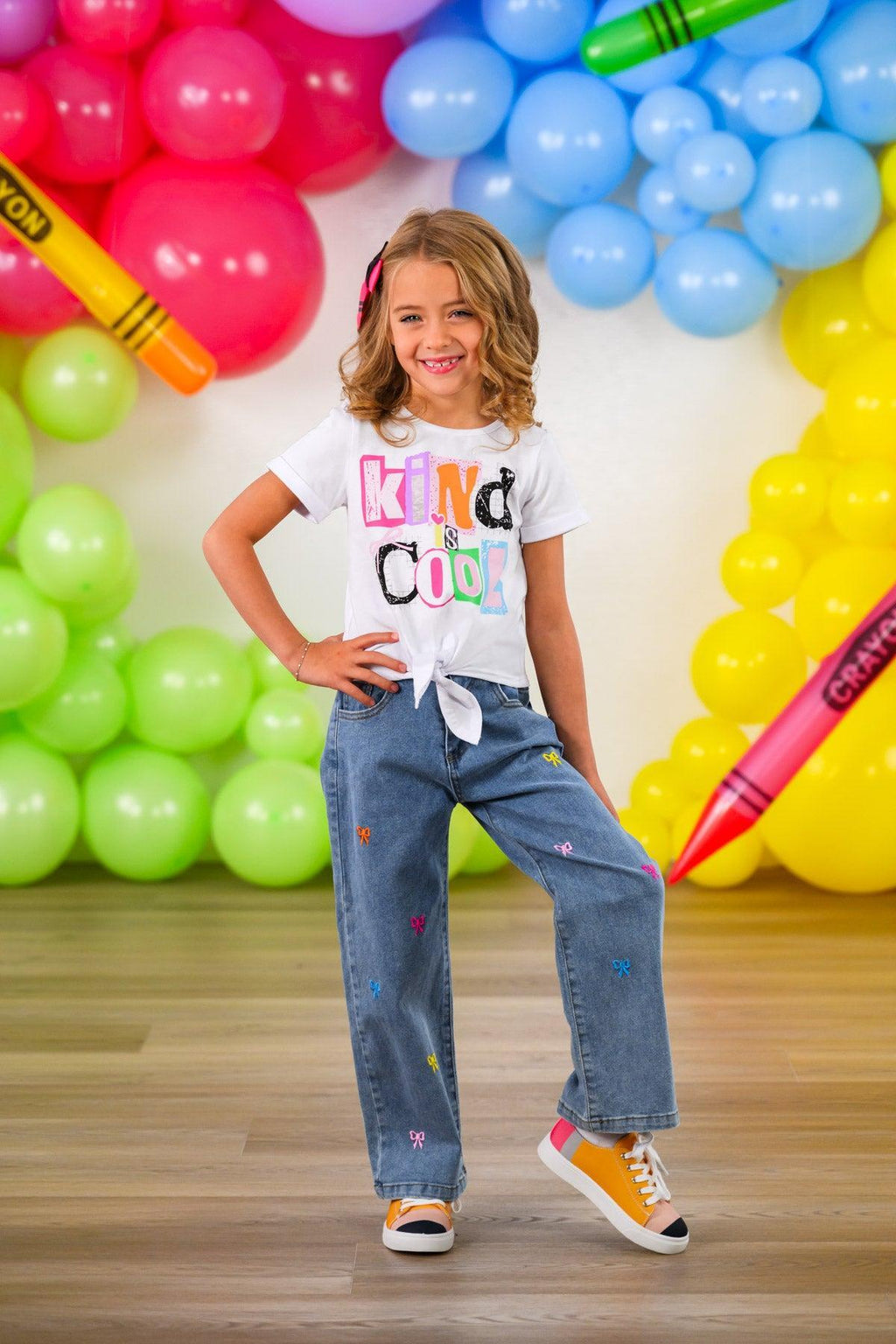 "Kind Is Cool" Denim Pant Set