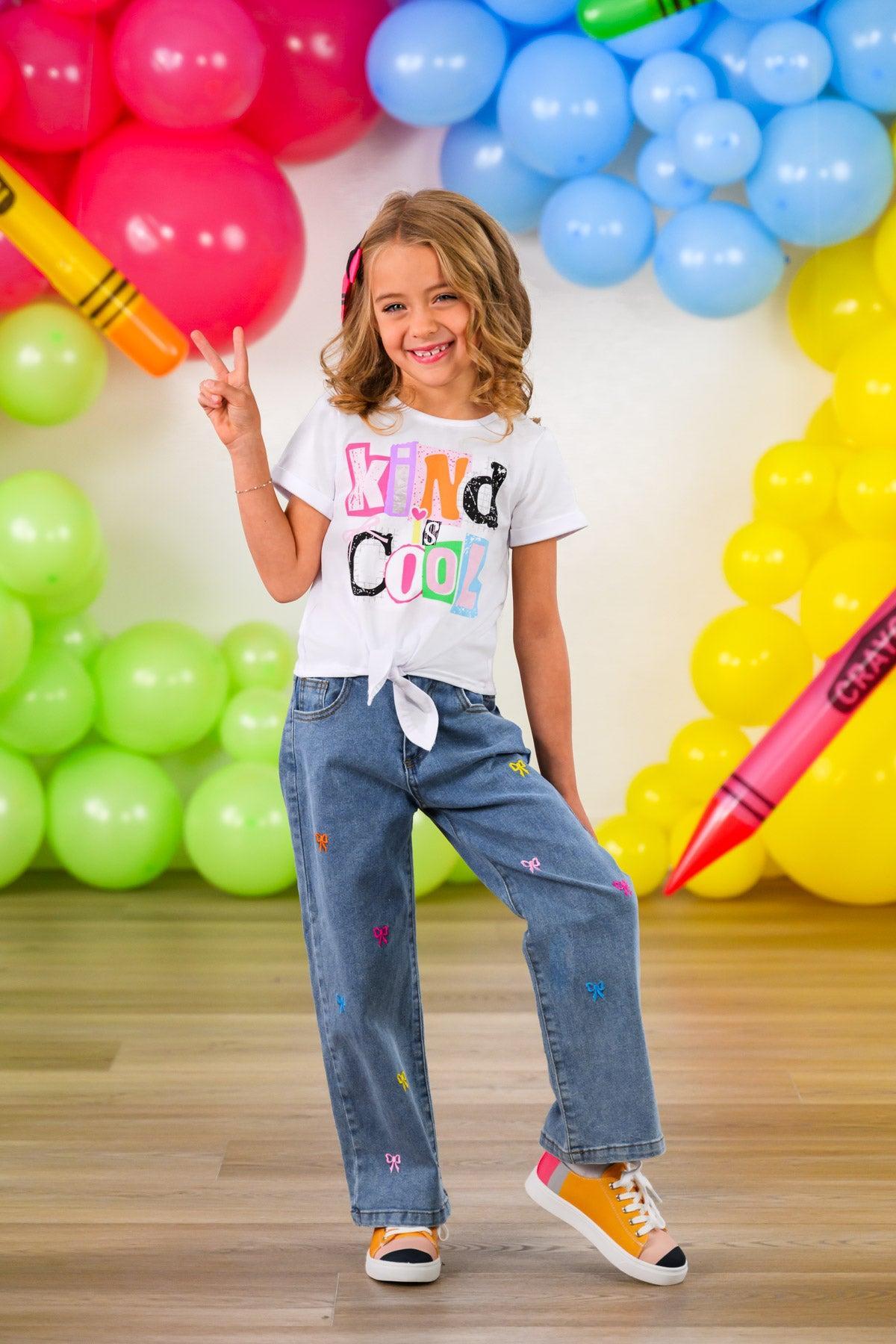 "Kind Is Cool" Denim Pant Set
