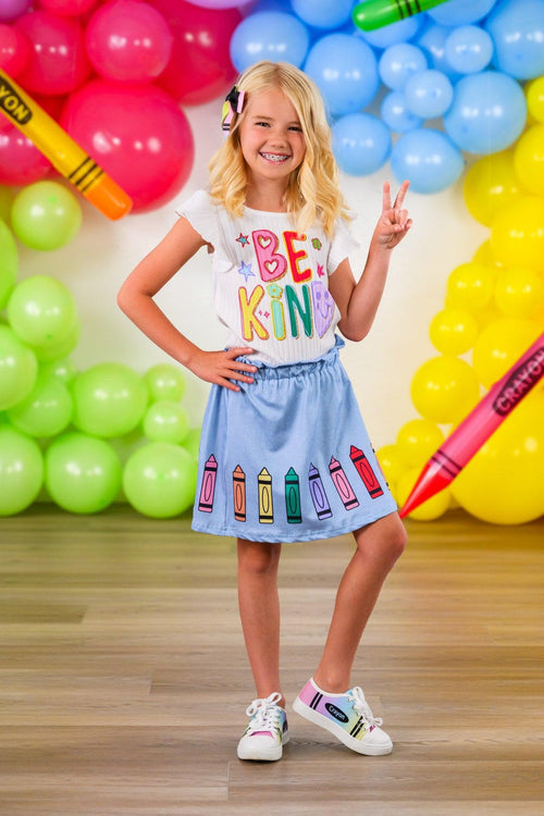 "Be Kind" Crayon Skirt Set