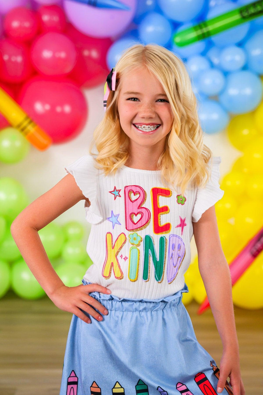 "Be Kind" Crayon Skirt Set