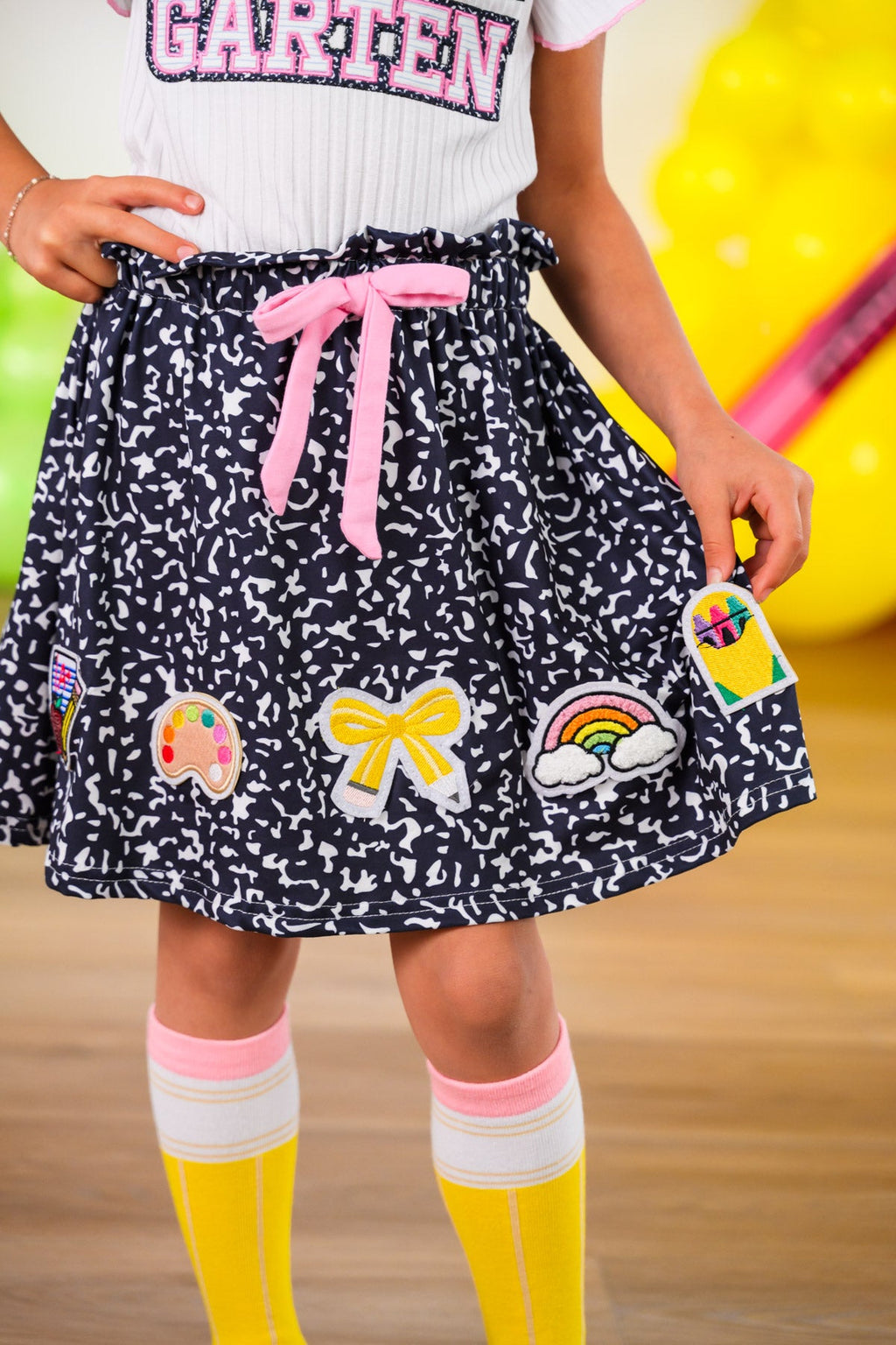 "Pre-K - Sixth Grade" Notebook Skirt Set