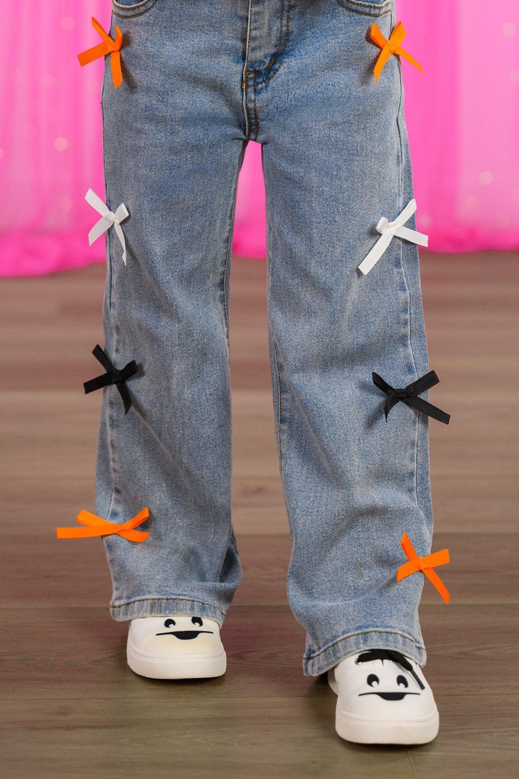 "Spooky Season" Bow Denim Pant Set