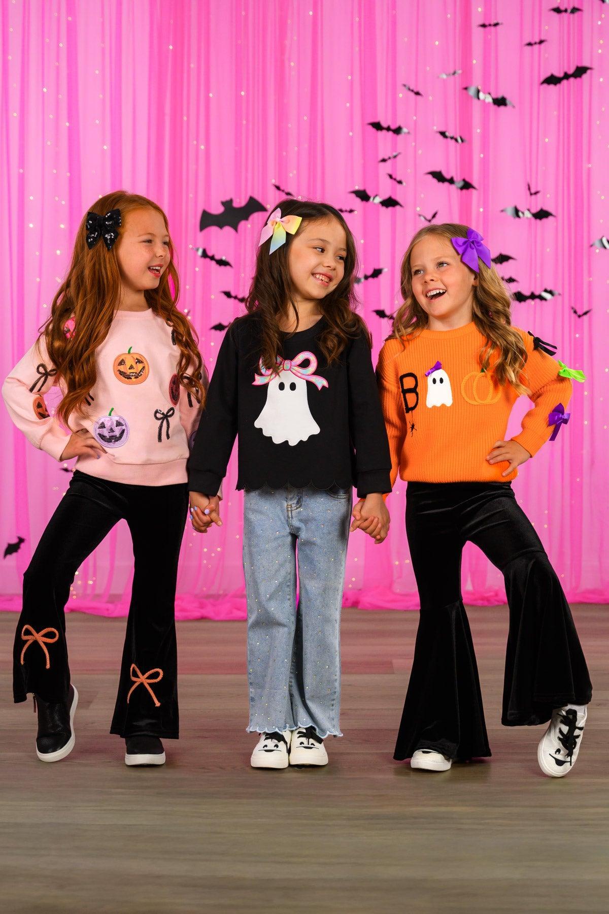 "Boo" Velvet Bell Bottom Set