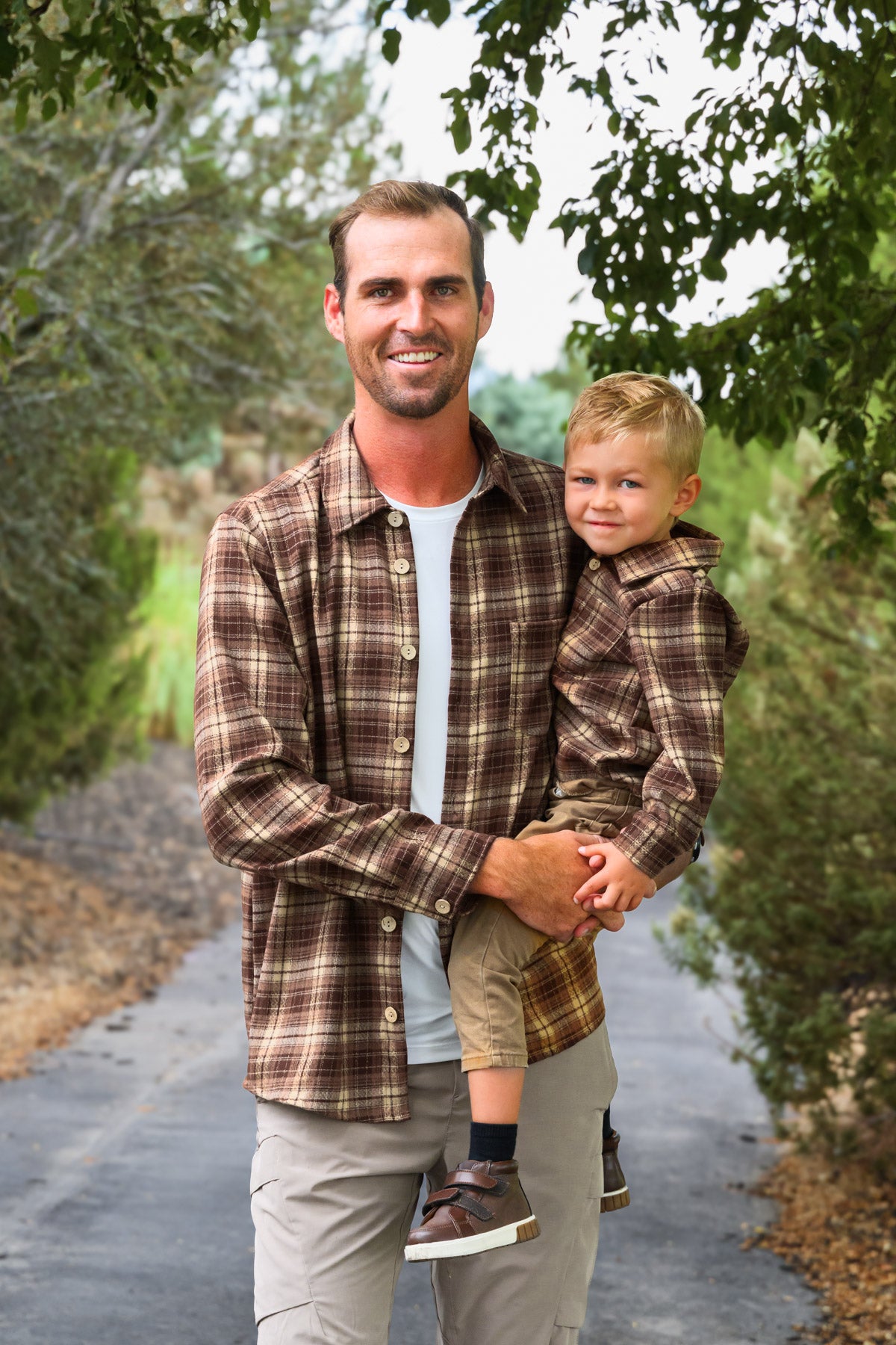 Family Brown Dress & Flannel