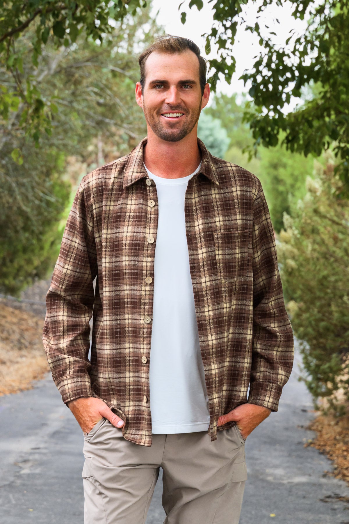Family Brown Dress & Flannel