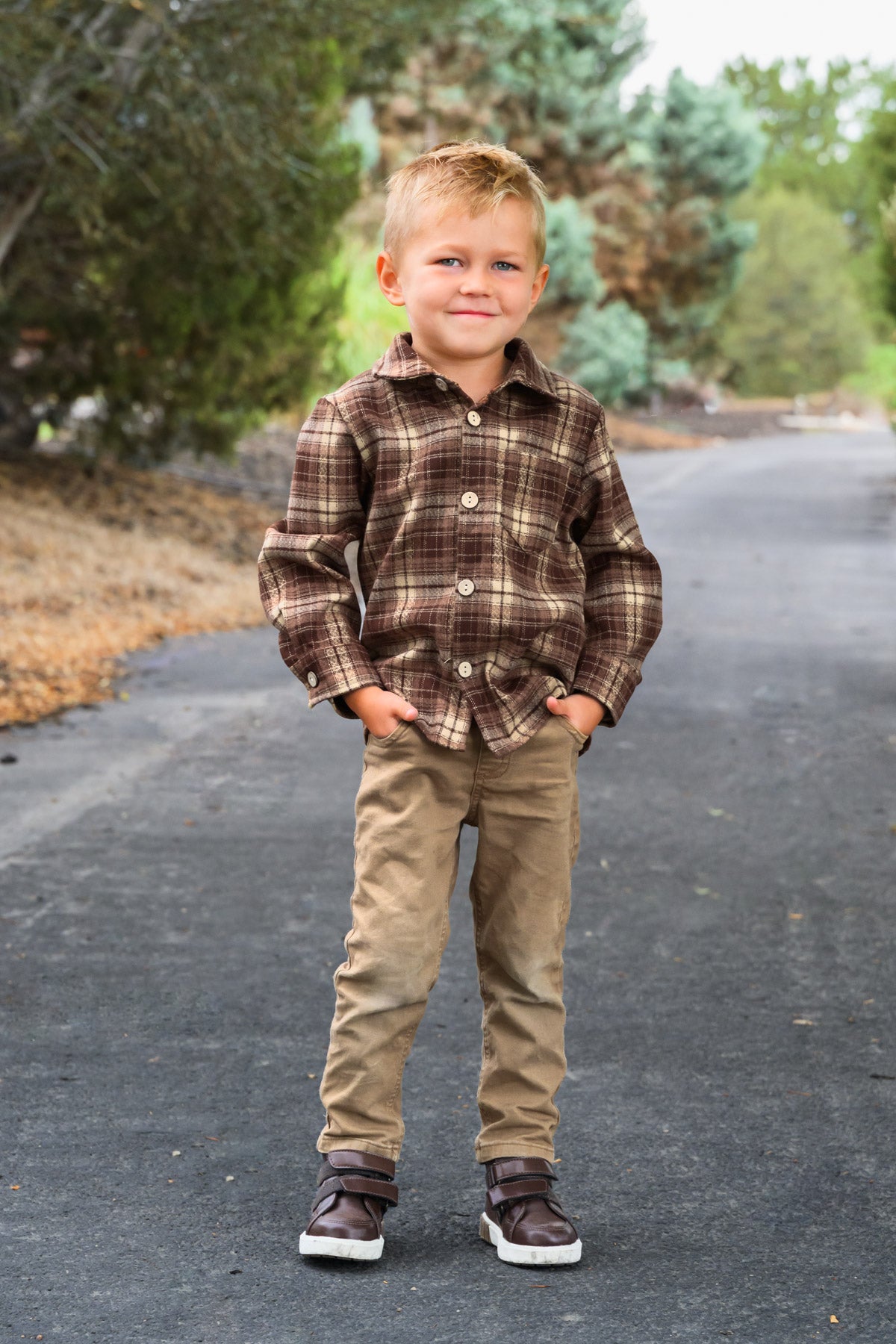 Family Brown Dress & Flannel