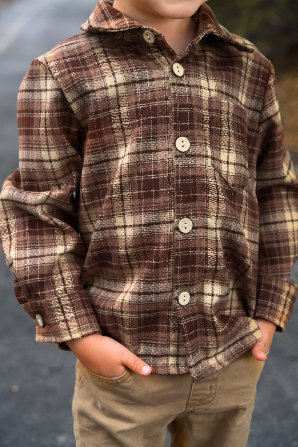 Family Brown Dress & Flannel