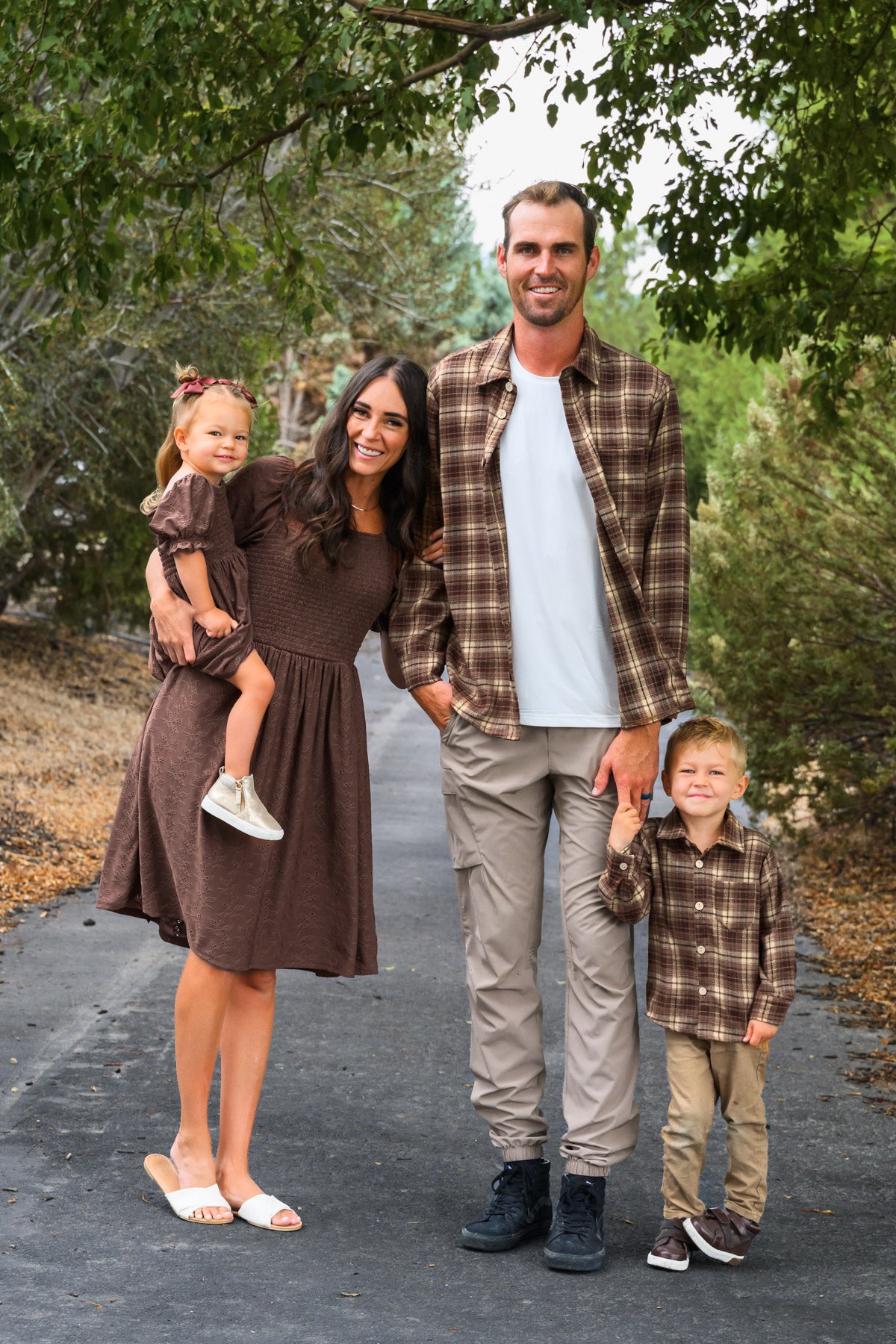Family Brown Dress & Flannel