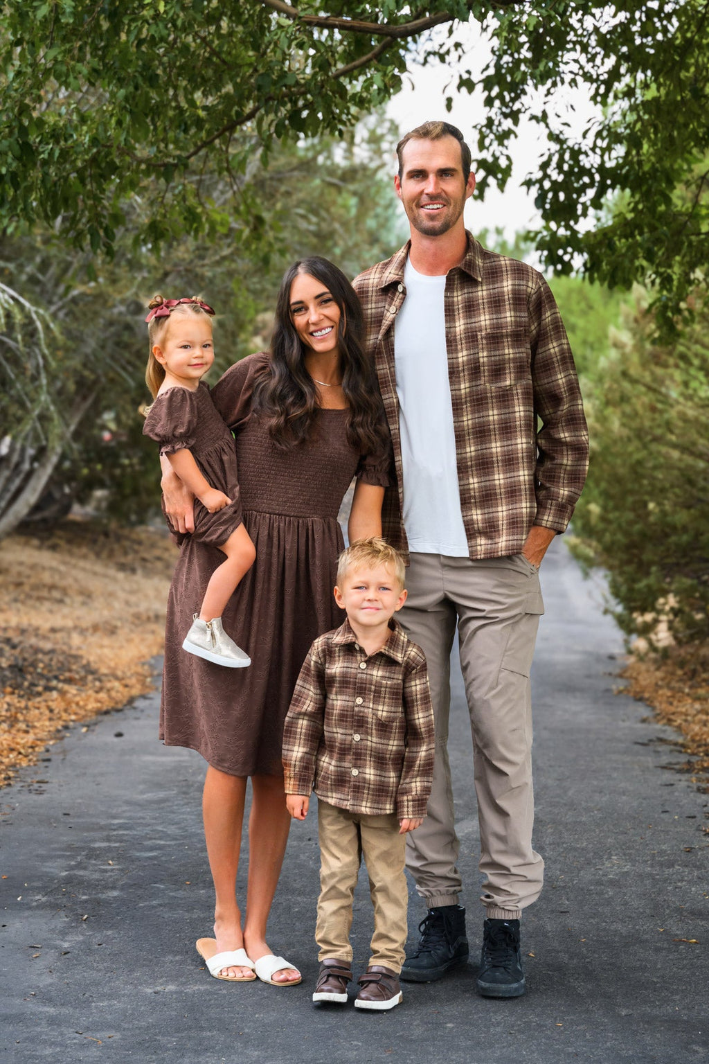 Family Brown Dress & Flannel