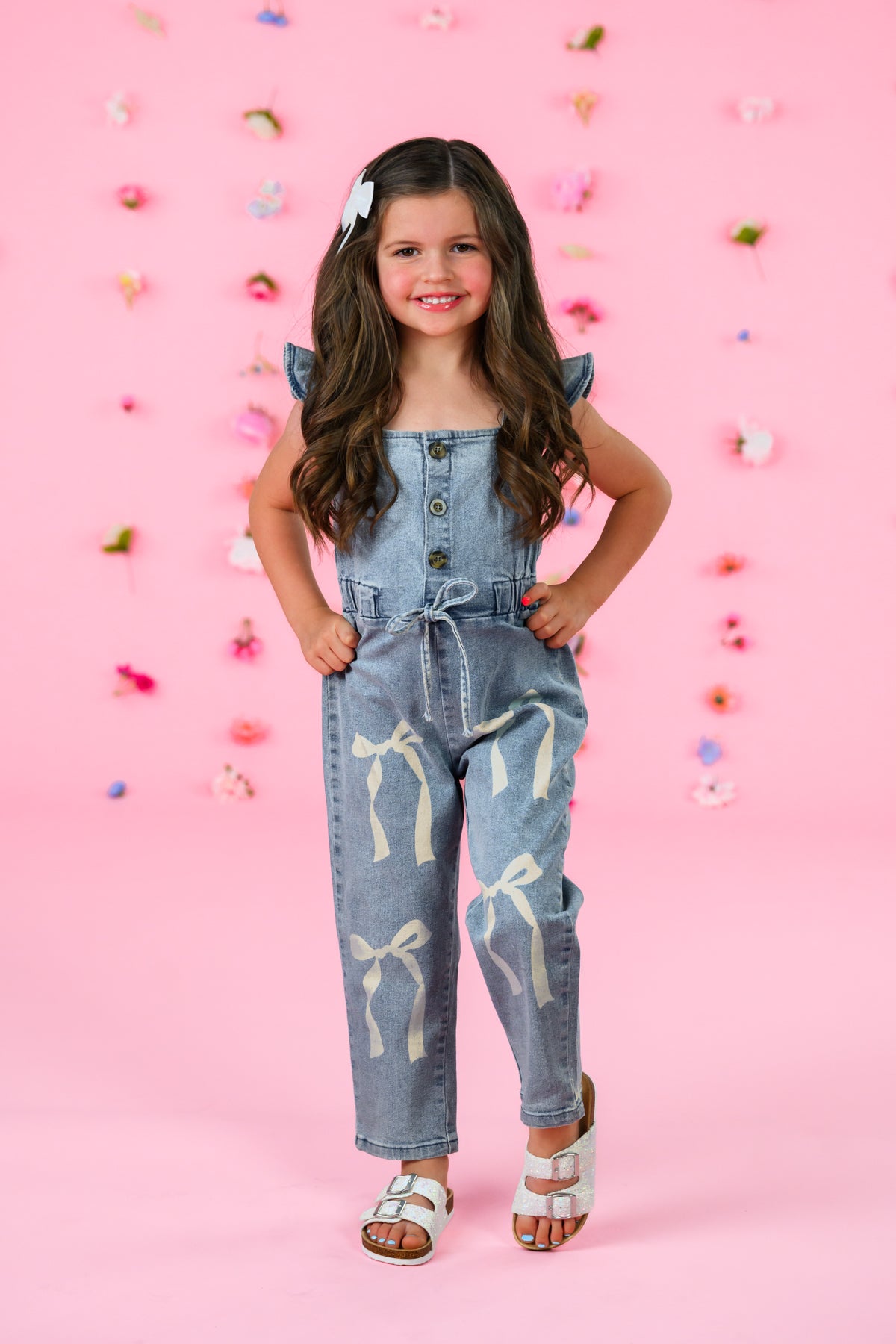 Bow Denim Jumpsuit