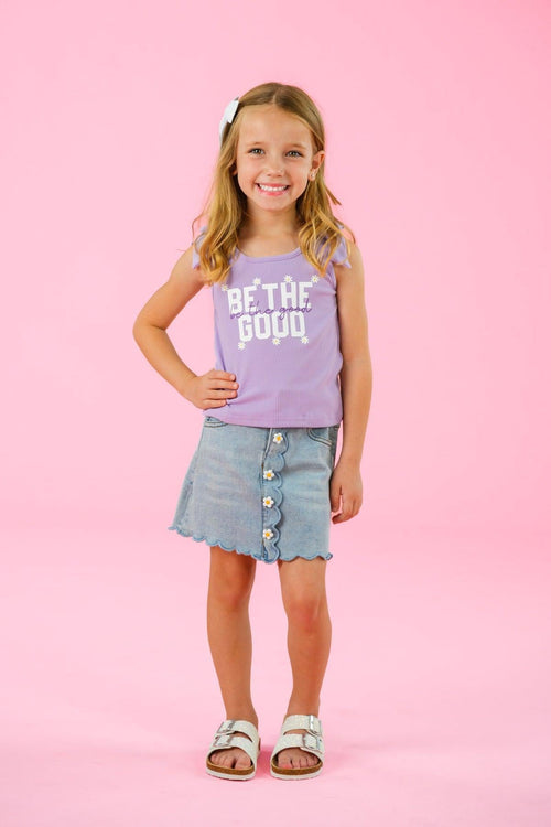 "Be The Good" Daisy Denim Skirt Set