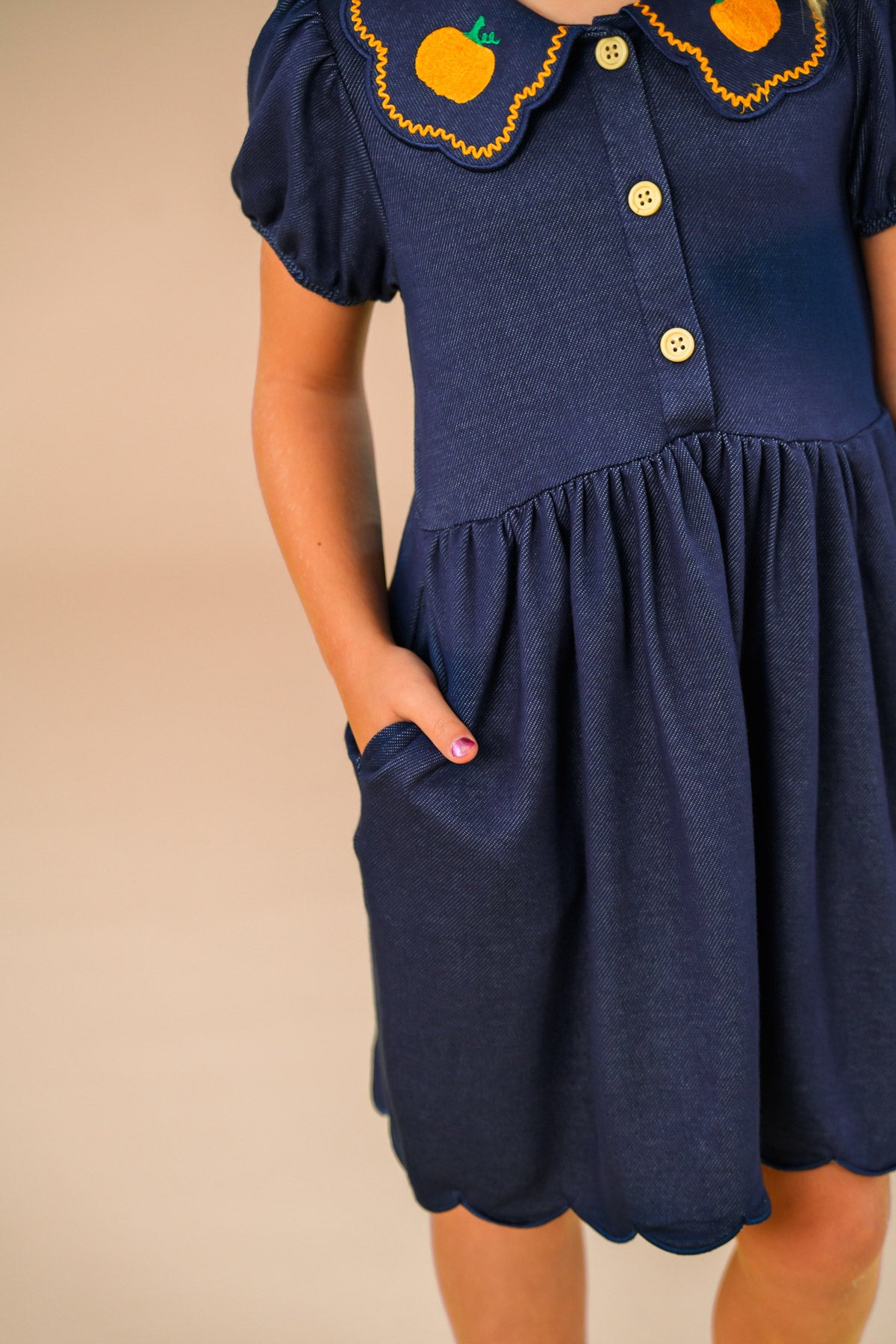 Faux Denim Pumpkin Dress